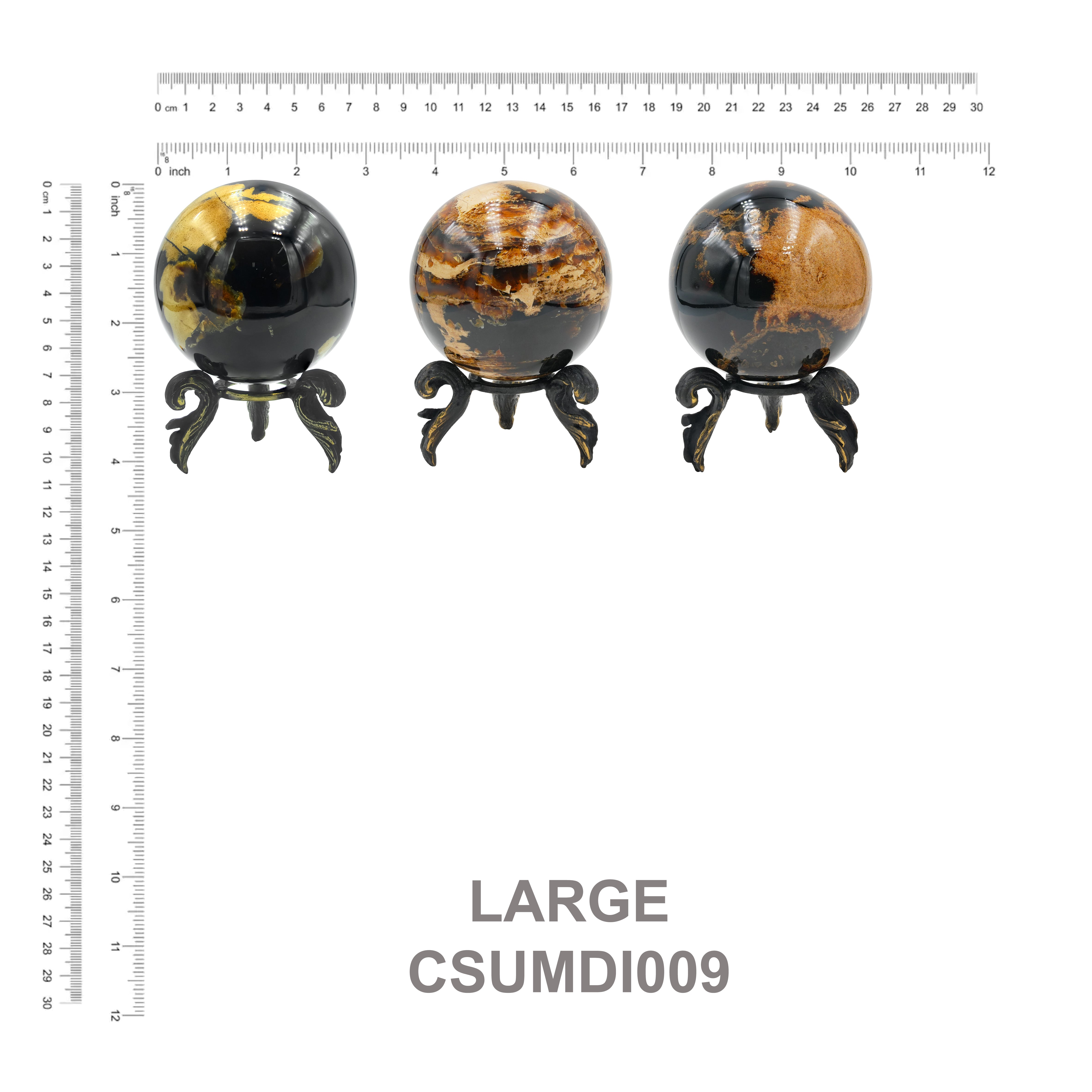 Starborn Sumatra Milk and Honey Amber Display Sphere with Brass Stand