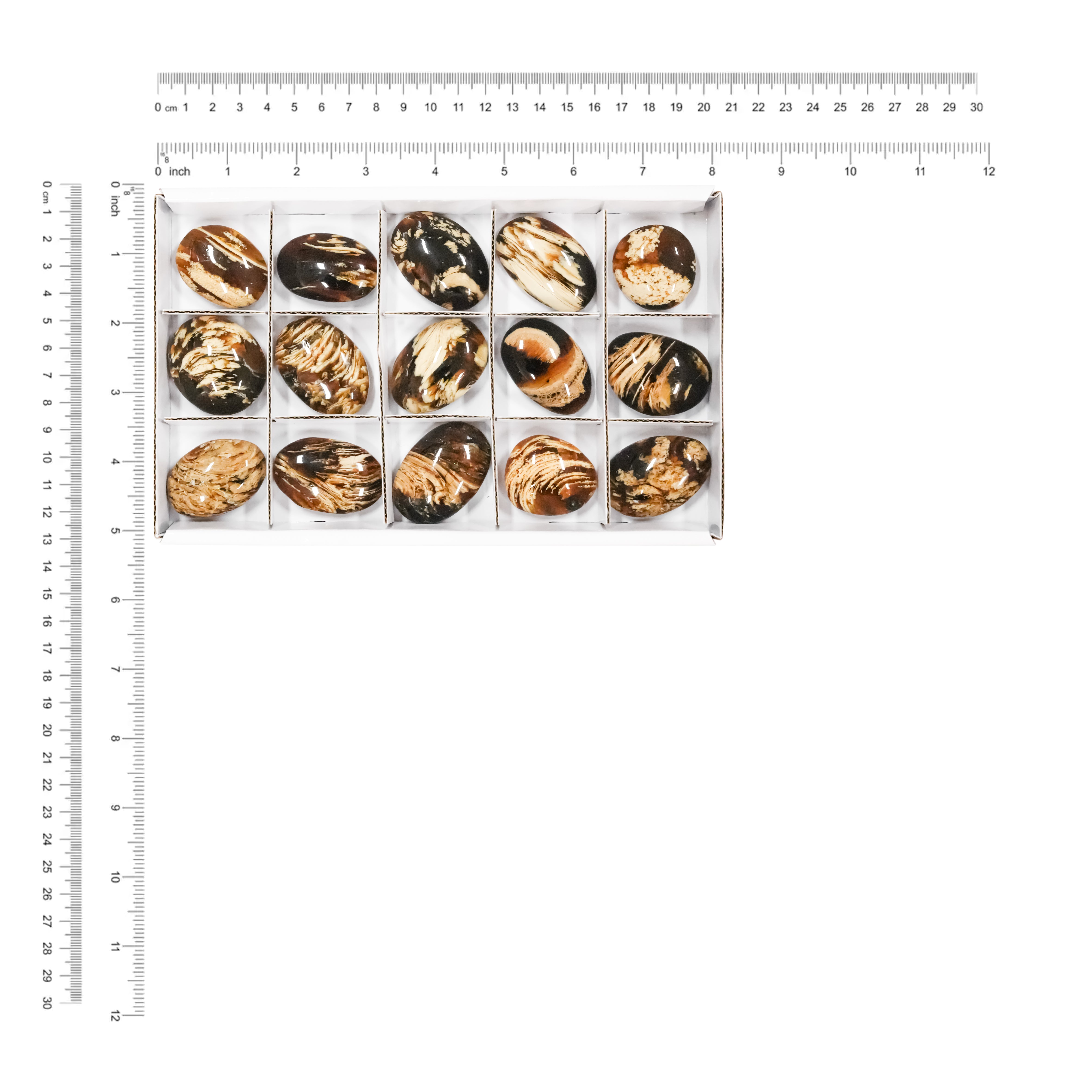 Starborn Milk and Honey Sumatra Amber Freeform Palm Stone 125g - 15 Pieces