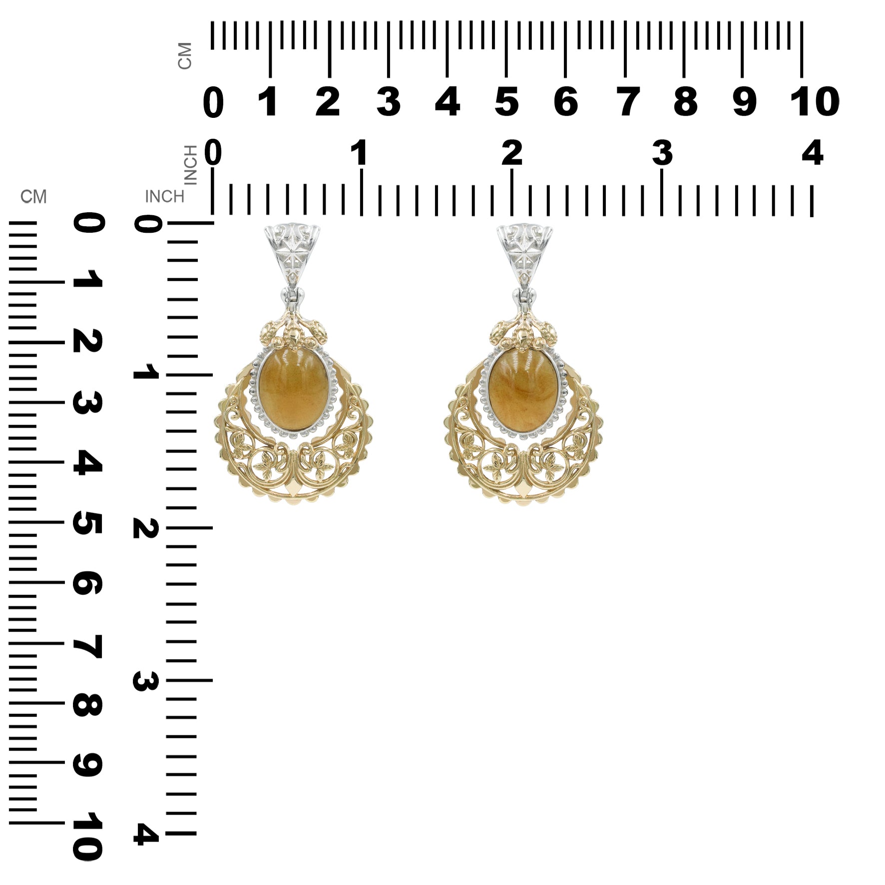Starborn Sumatra Amber Floral Filigree Scrollwork Pendant in Sterling Silver & Nordic Gold