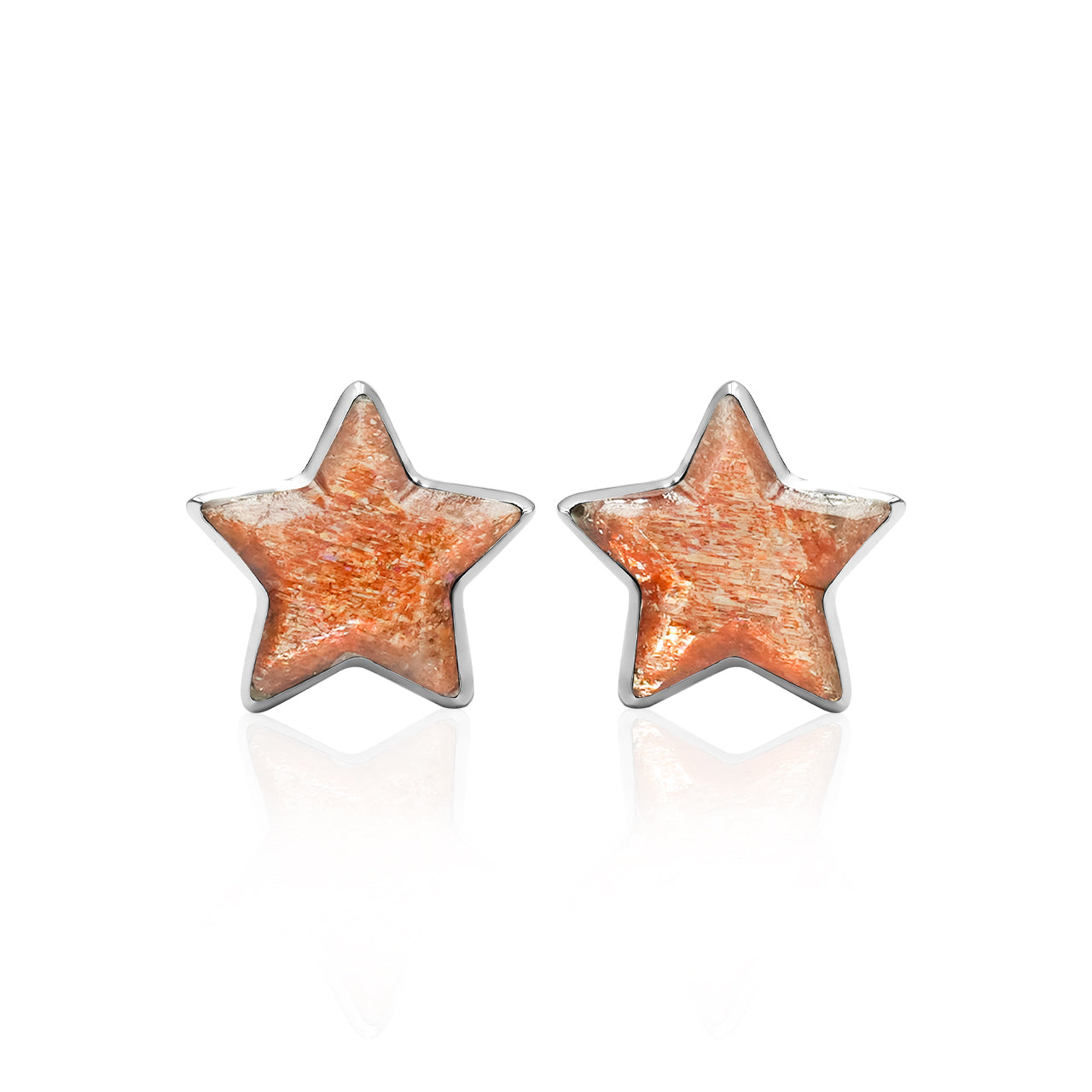 Starborn Gemstones Star Post Earrings in Sterling Silver