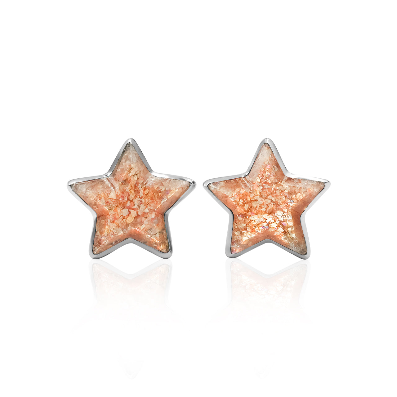 Starborn Sunstone Star Post Earrings in Sterling Silver