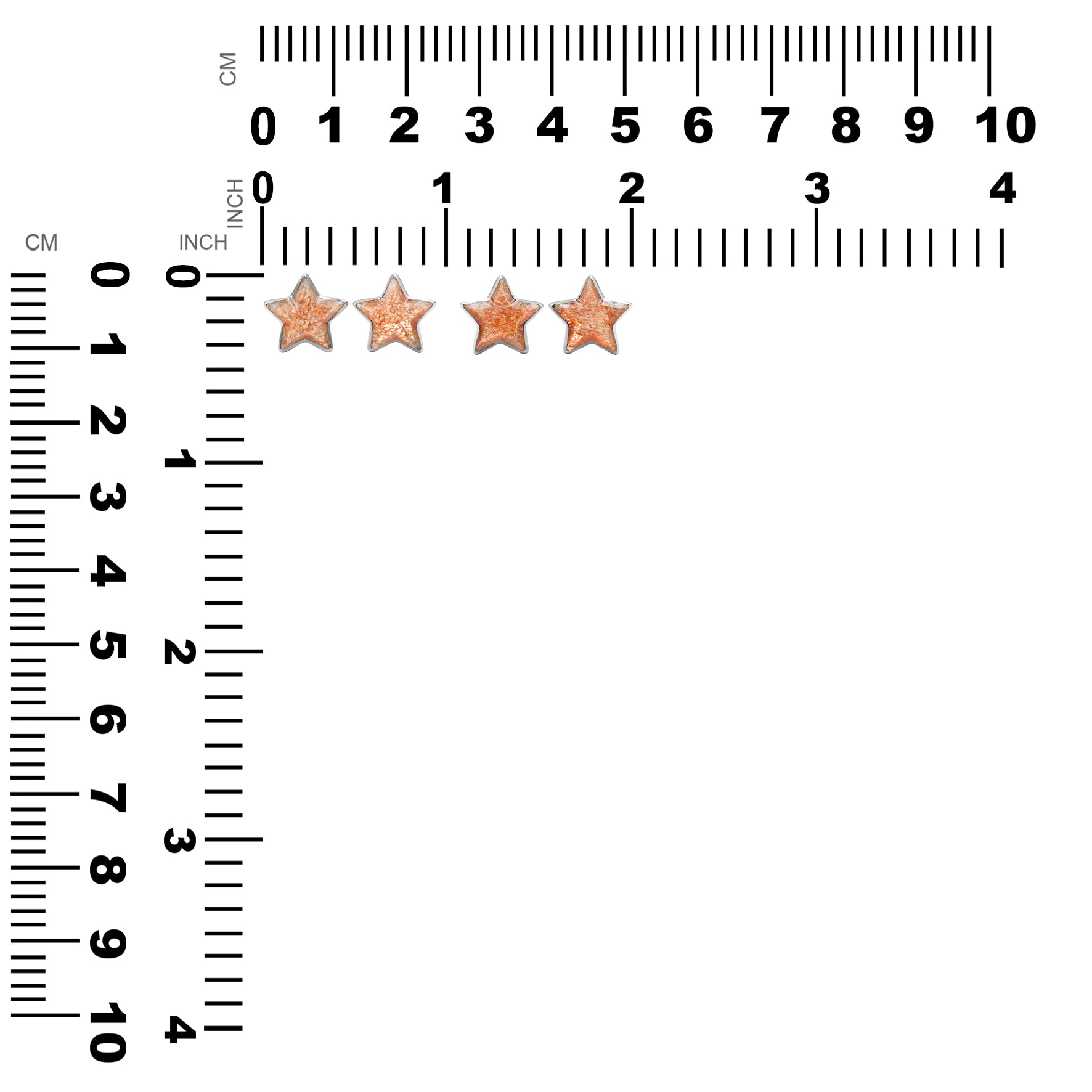 Starborn Sunstone Star Post Earrings in Sterling Silver