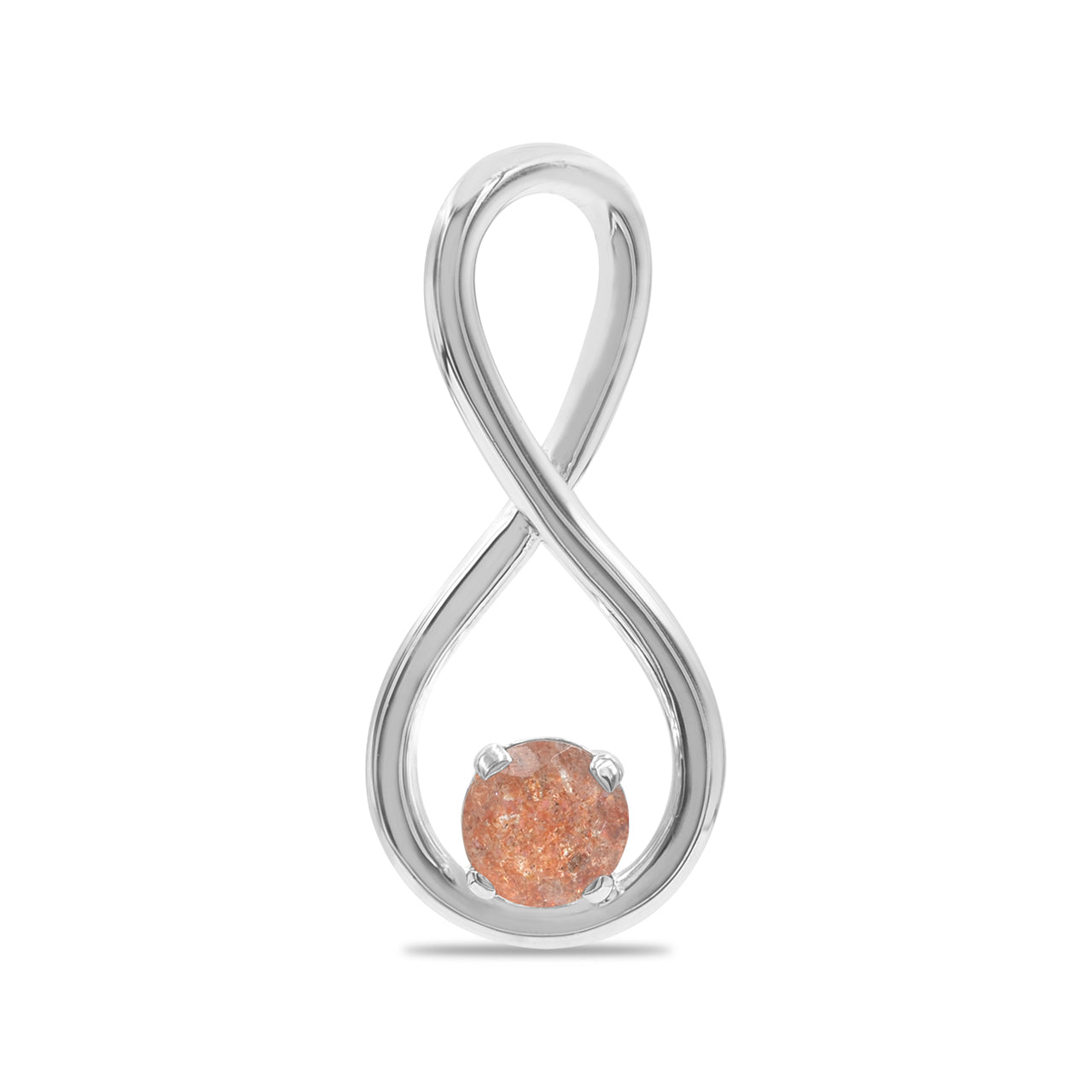 Starborn Faceted Sunstone Infinity Pendant in Fine Sterling Silver