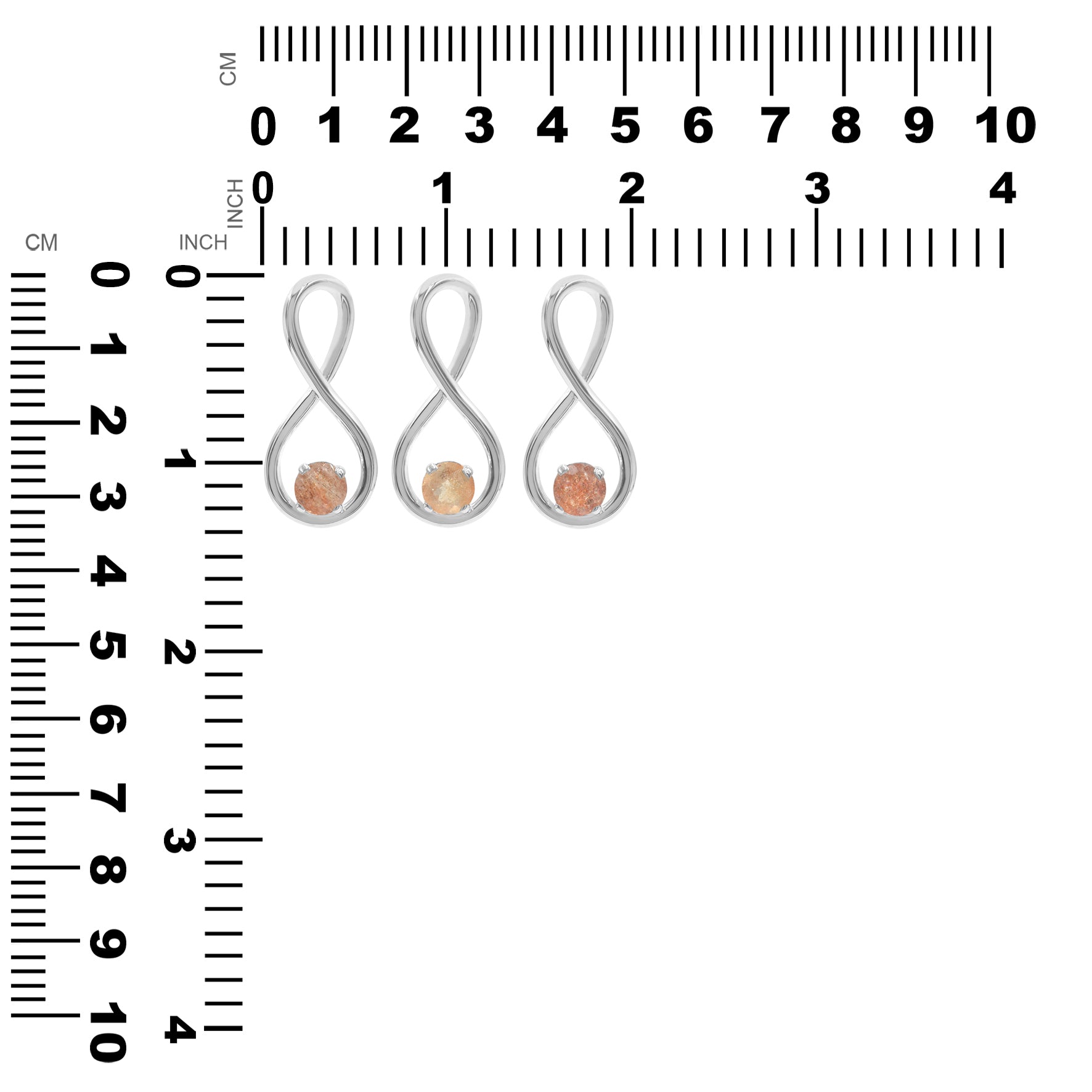 Starborn Faceted Sunstone Infinity Pendant in Fine Sterling Silver