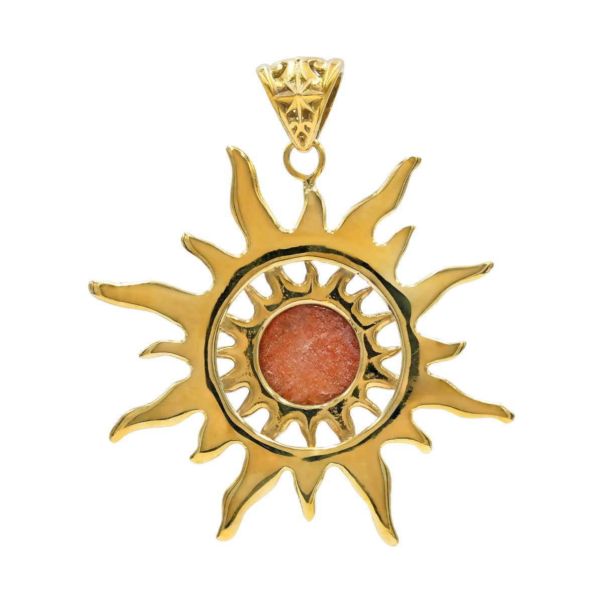 Starborn Sunstone Sun Pendant in Nordic Gold