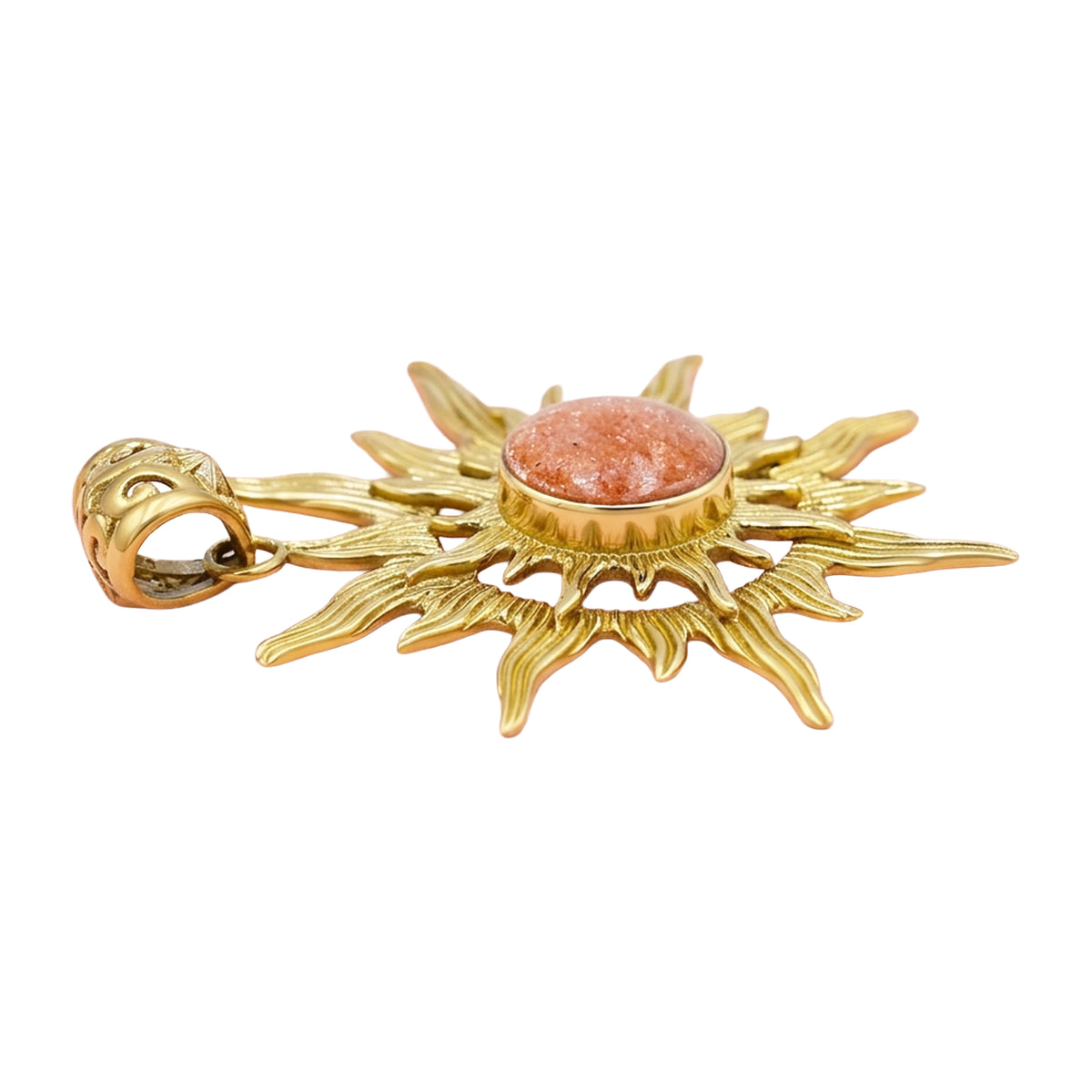 Starborn Sunstone Sun Pendant in Nordic Gold