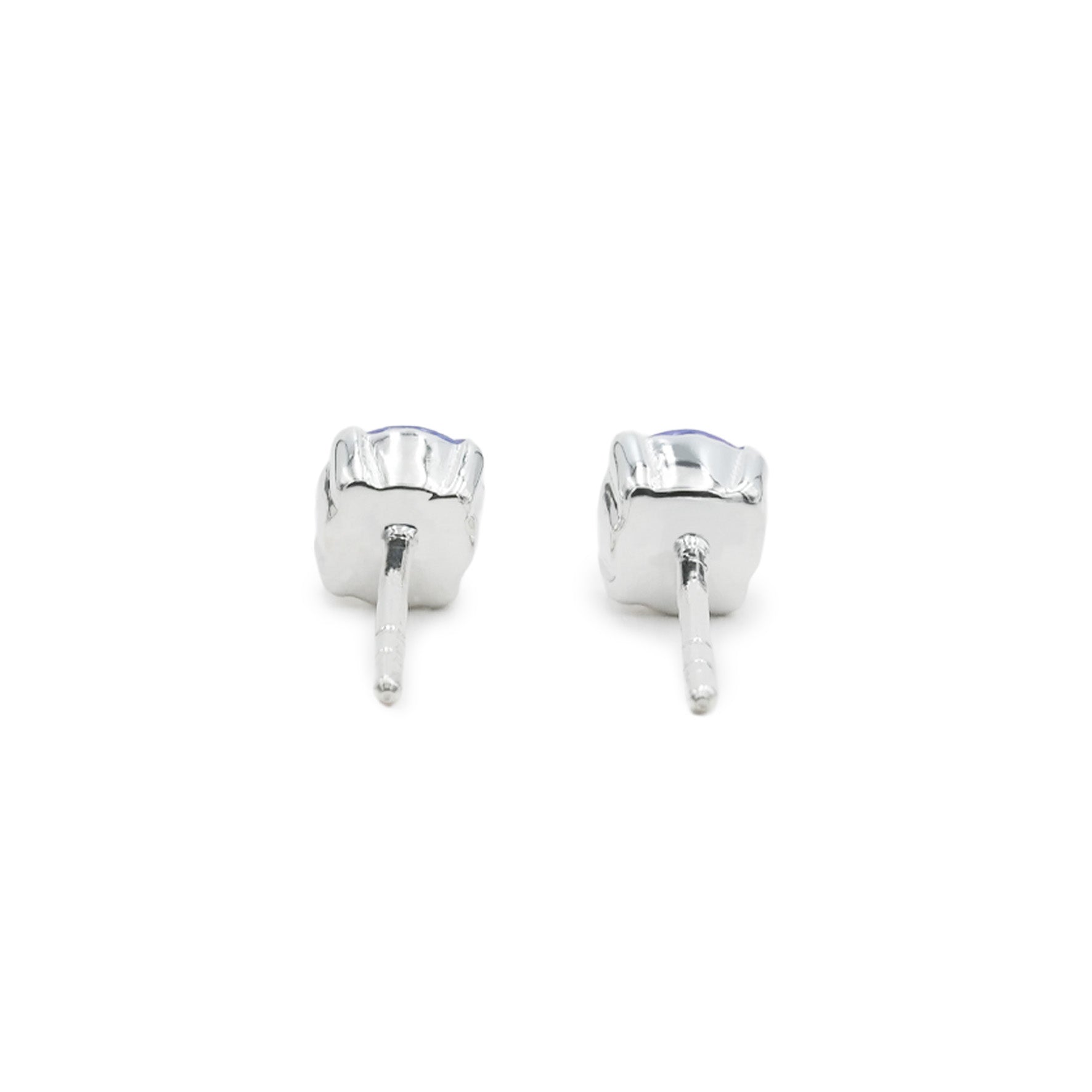 Starborn Tanzanite Round Faceted 4mm Prongset Post Earrings in Sterling Silver