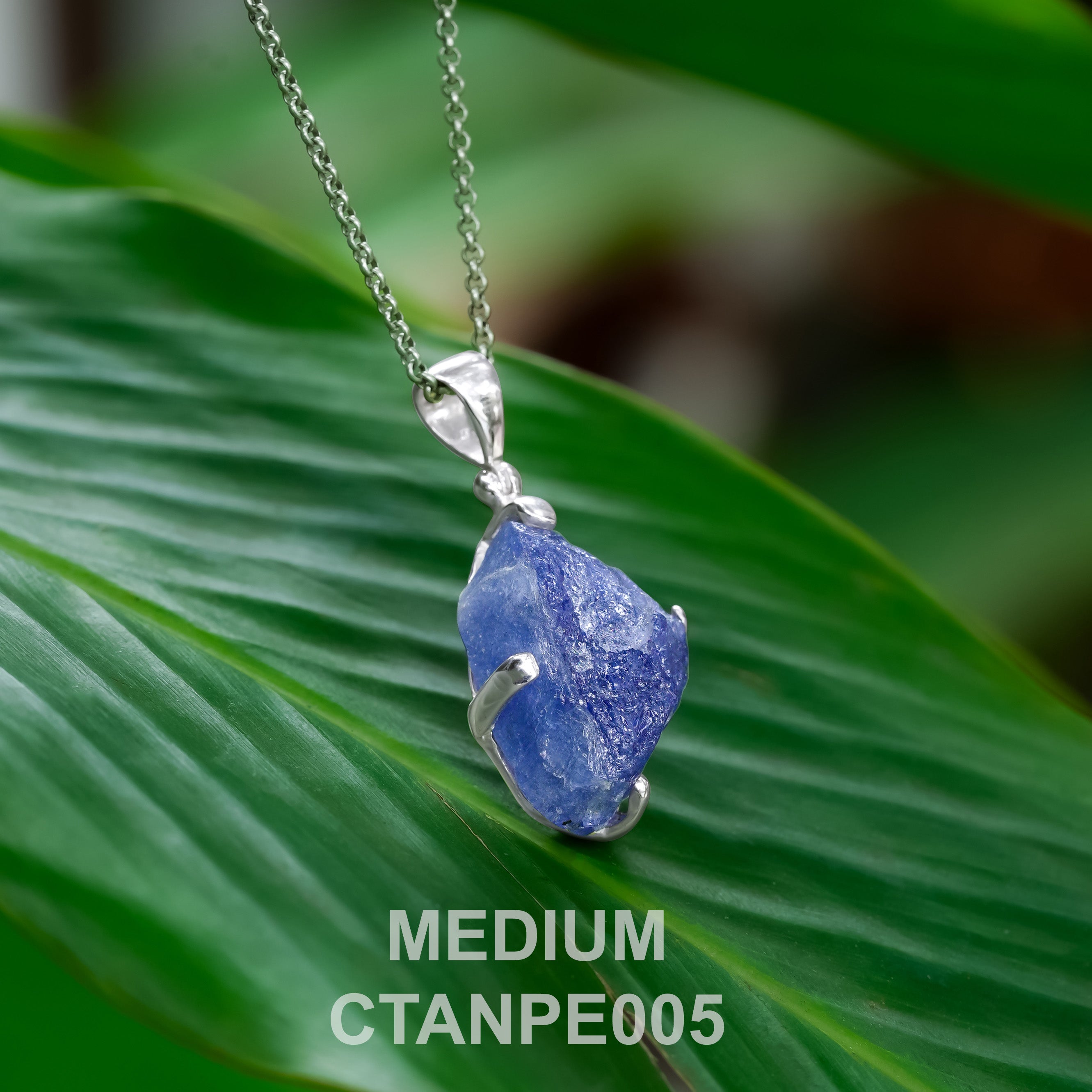 Starborn Tanzanite Rough Pendant in Sterling Silver