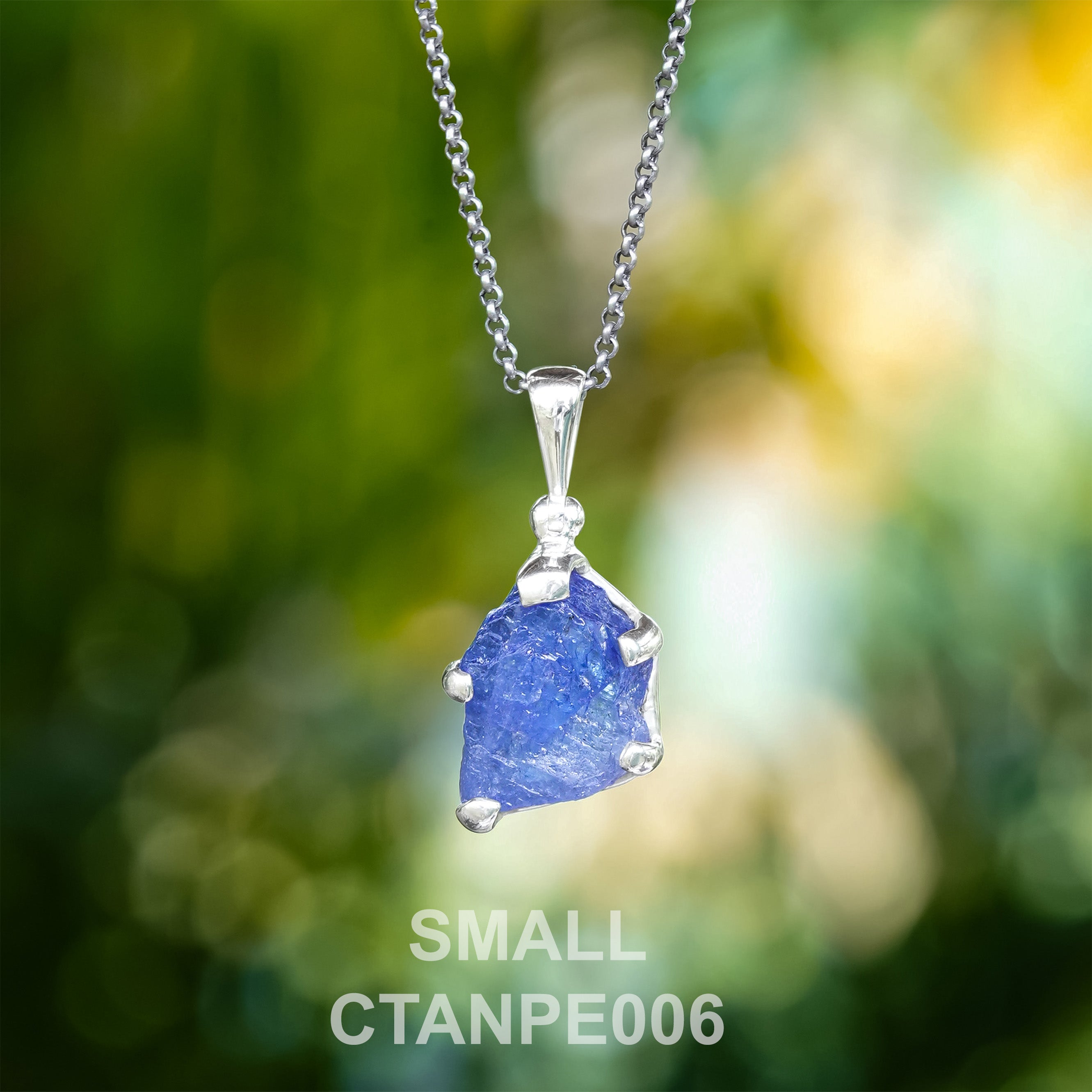 Starborn Tanzanite Rough Pendant in Sterling Silver