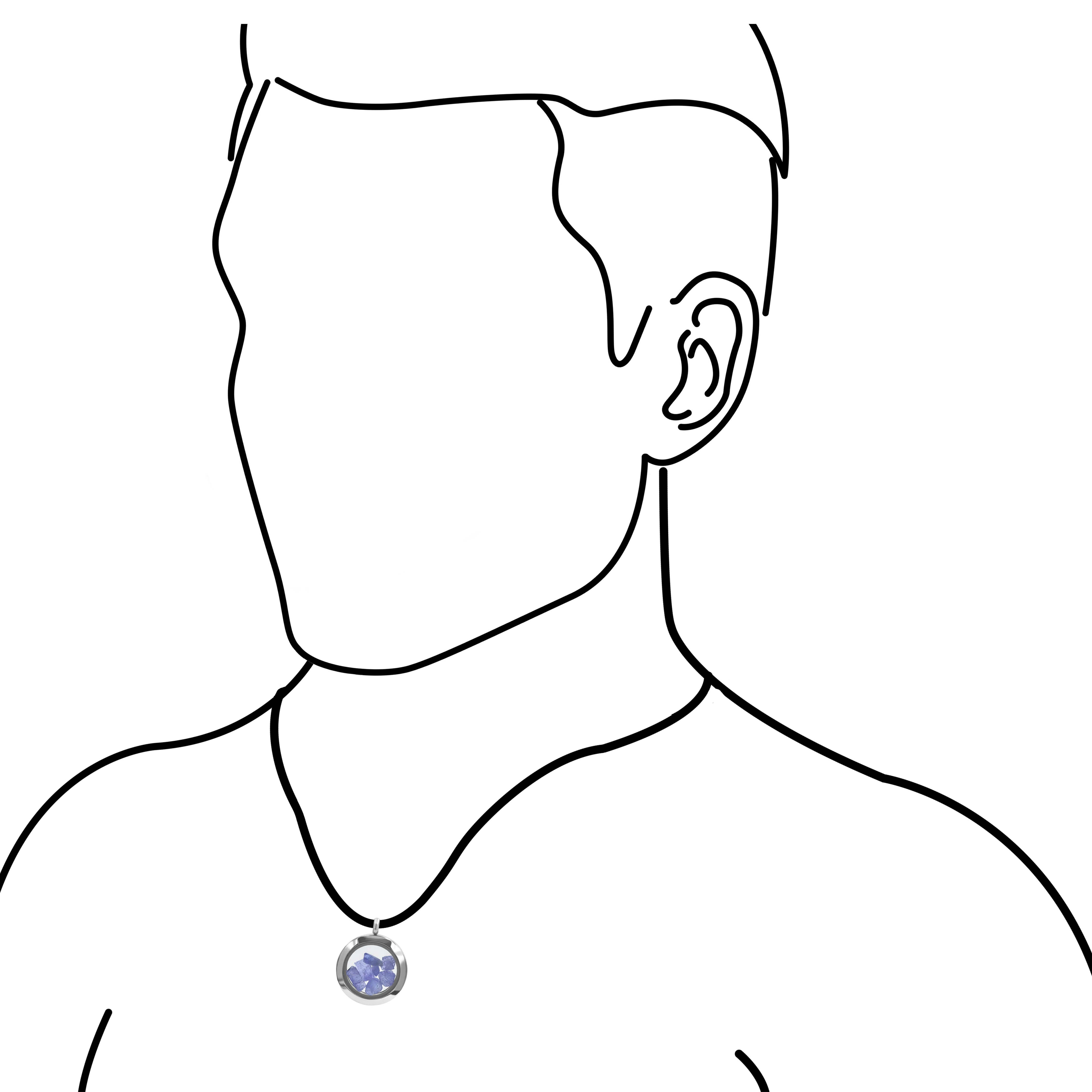 Starborn Gemstone Window Pendant Necklace in Stainless Steel