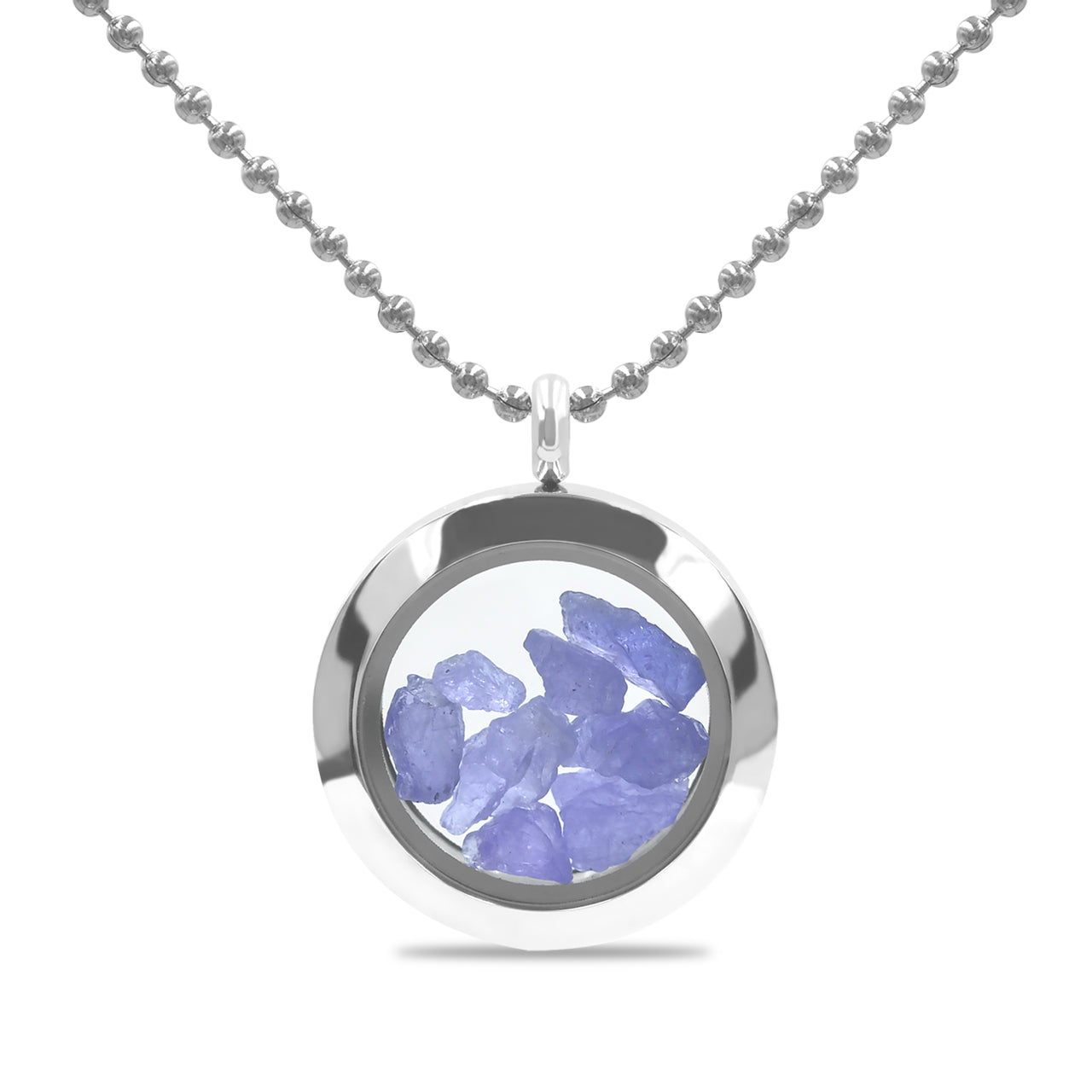 Starborn Tanzanite Window Pendant Necklace in Stainless Steel