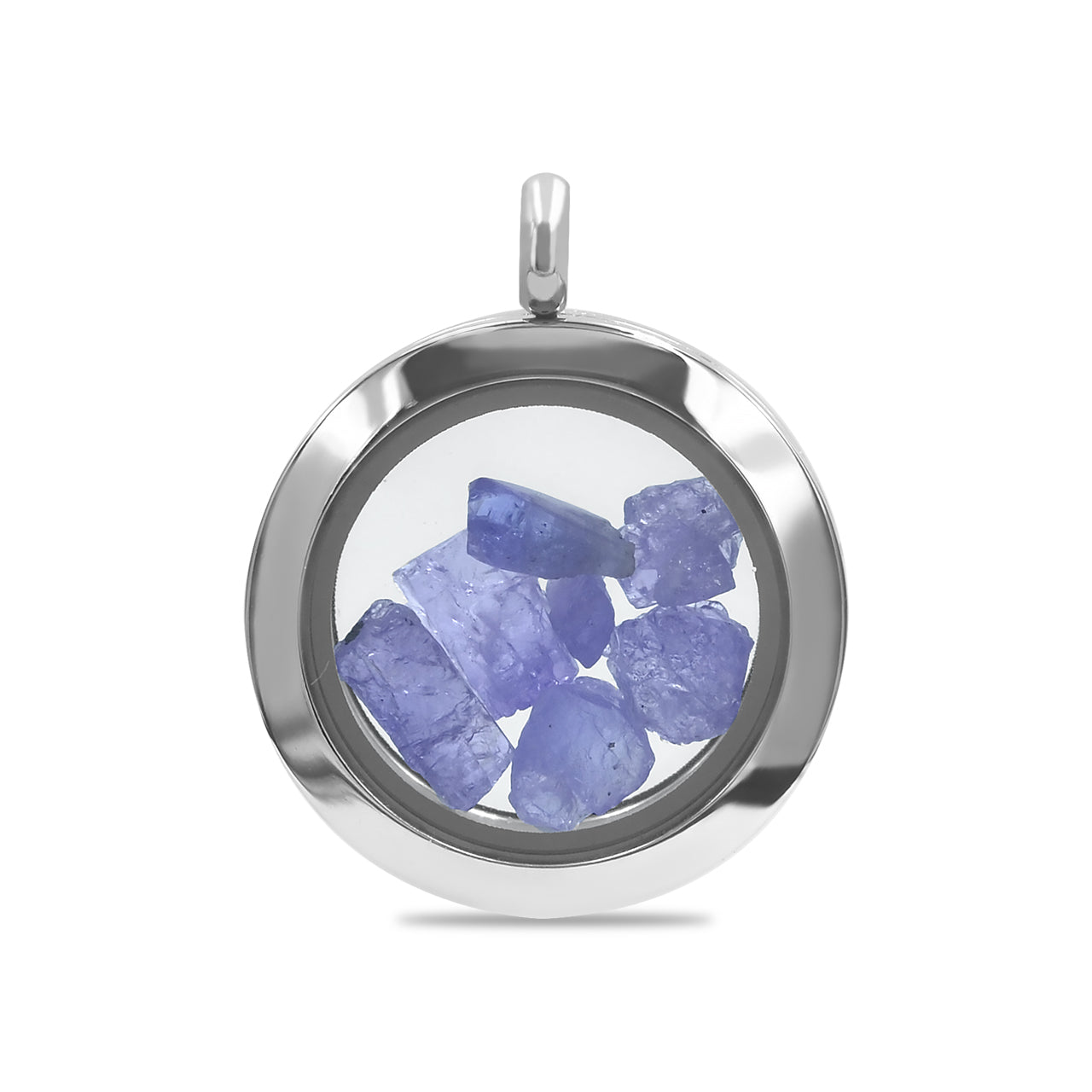 Starborn Tanzanite Window Pendant Necklace in Stainless Steel