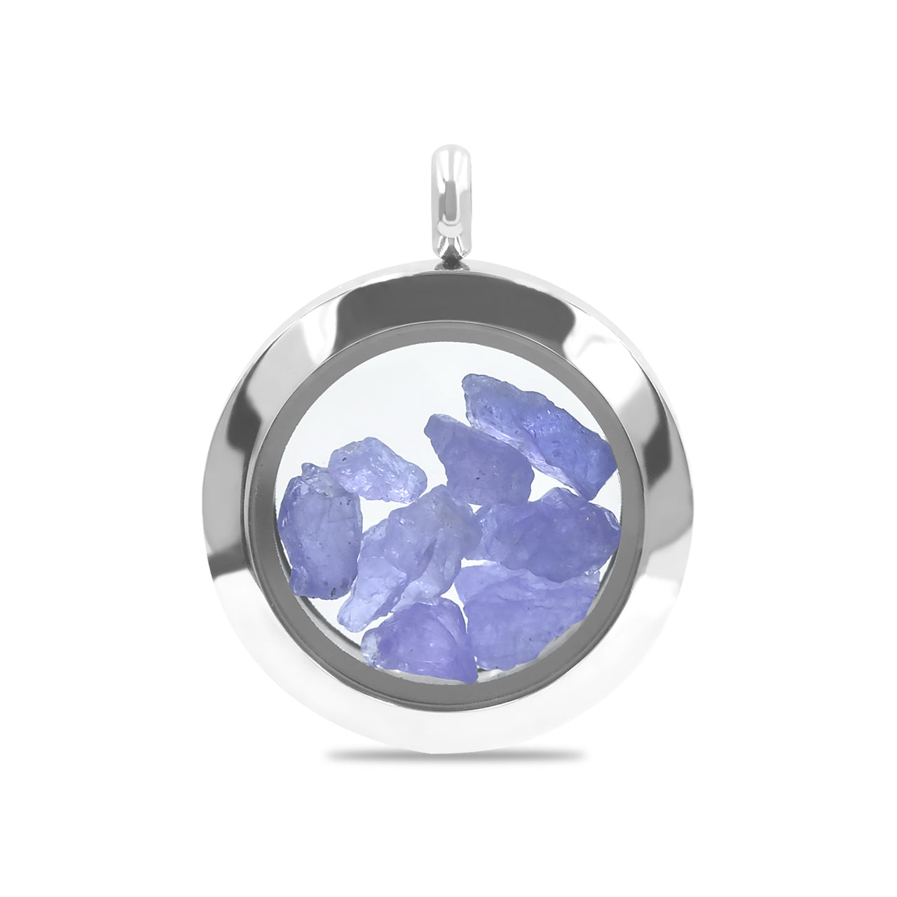 Starborn Tanzanite Window Pendant Necklace in Stainless Steel