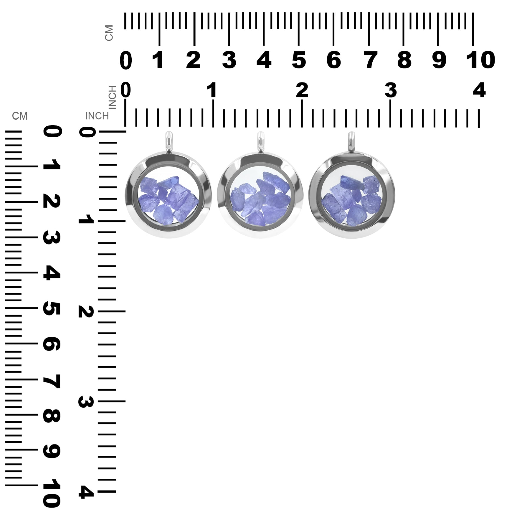 Starborn Tanzanite Window Pendant Necklace in Stainless Steel