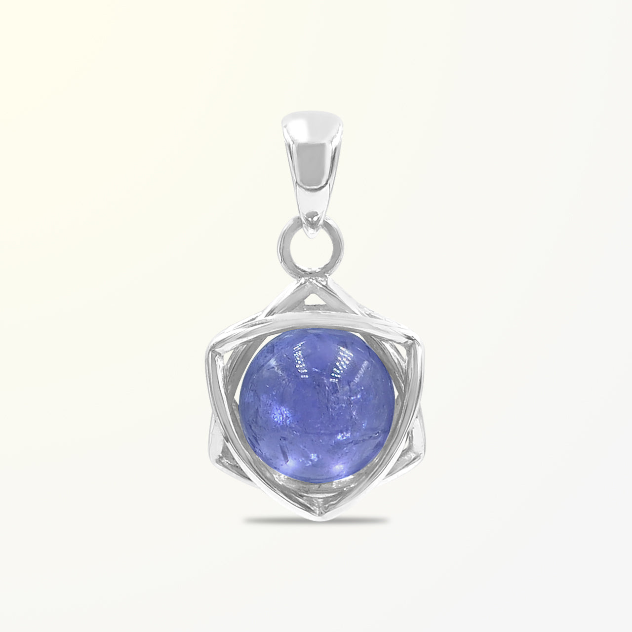 Starborn Edelsteinkugel 6-zackiger Sternanhänger aus Sterlingsilber