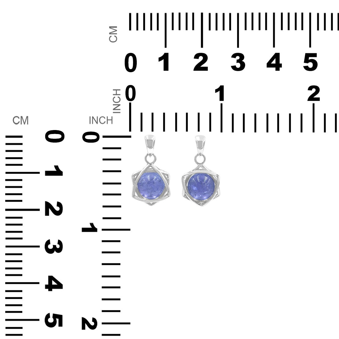 Starborn Edelsteinkugel 6-zackiger Sternanhänger aus Sterlingsilber