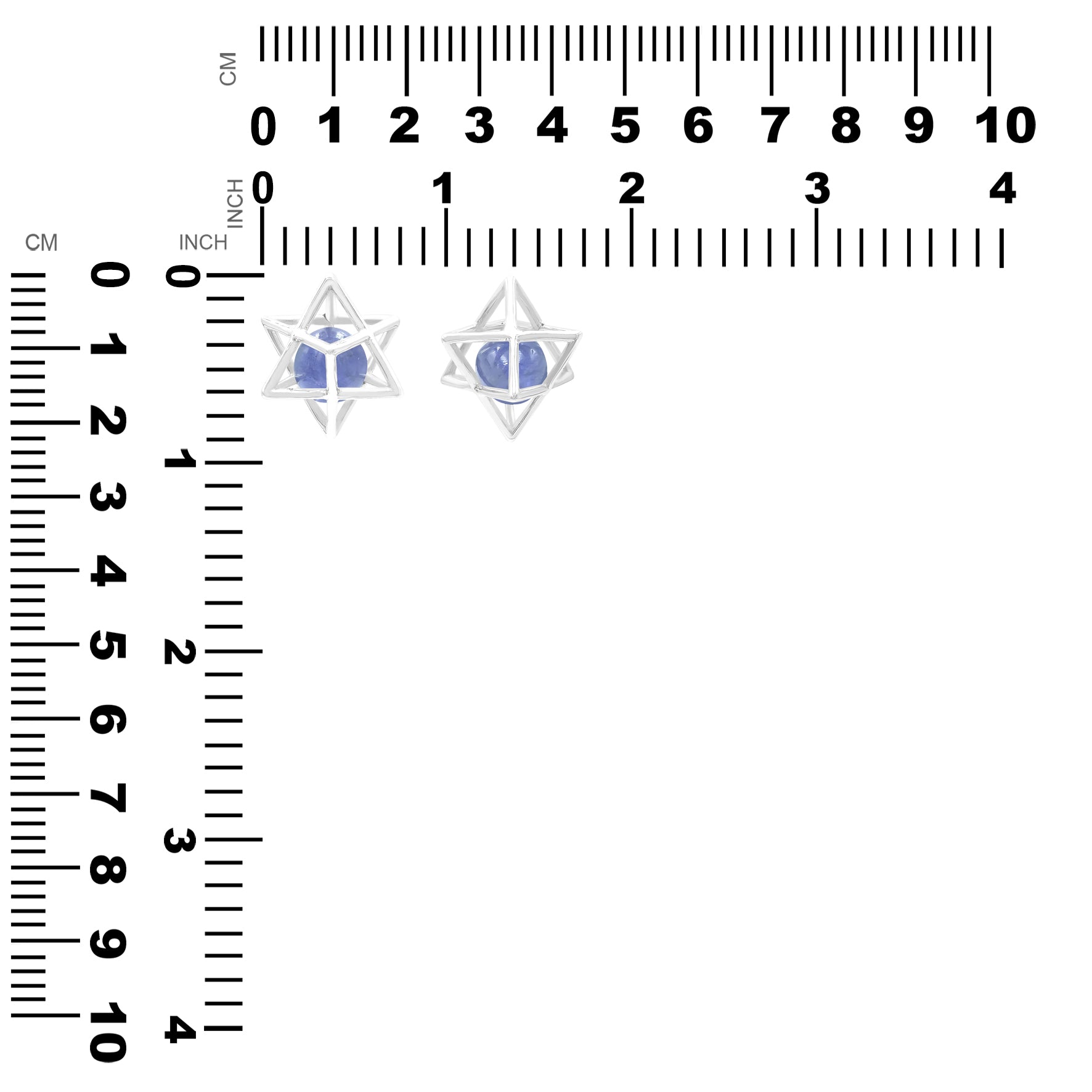 Starborn Merkabah Sterling Silver Cage Pendant and Chain with Gemstone Sphere