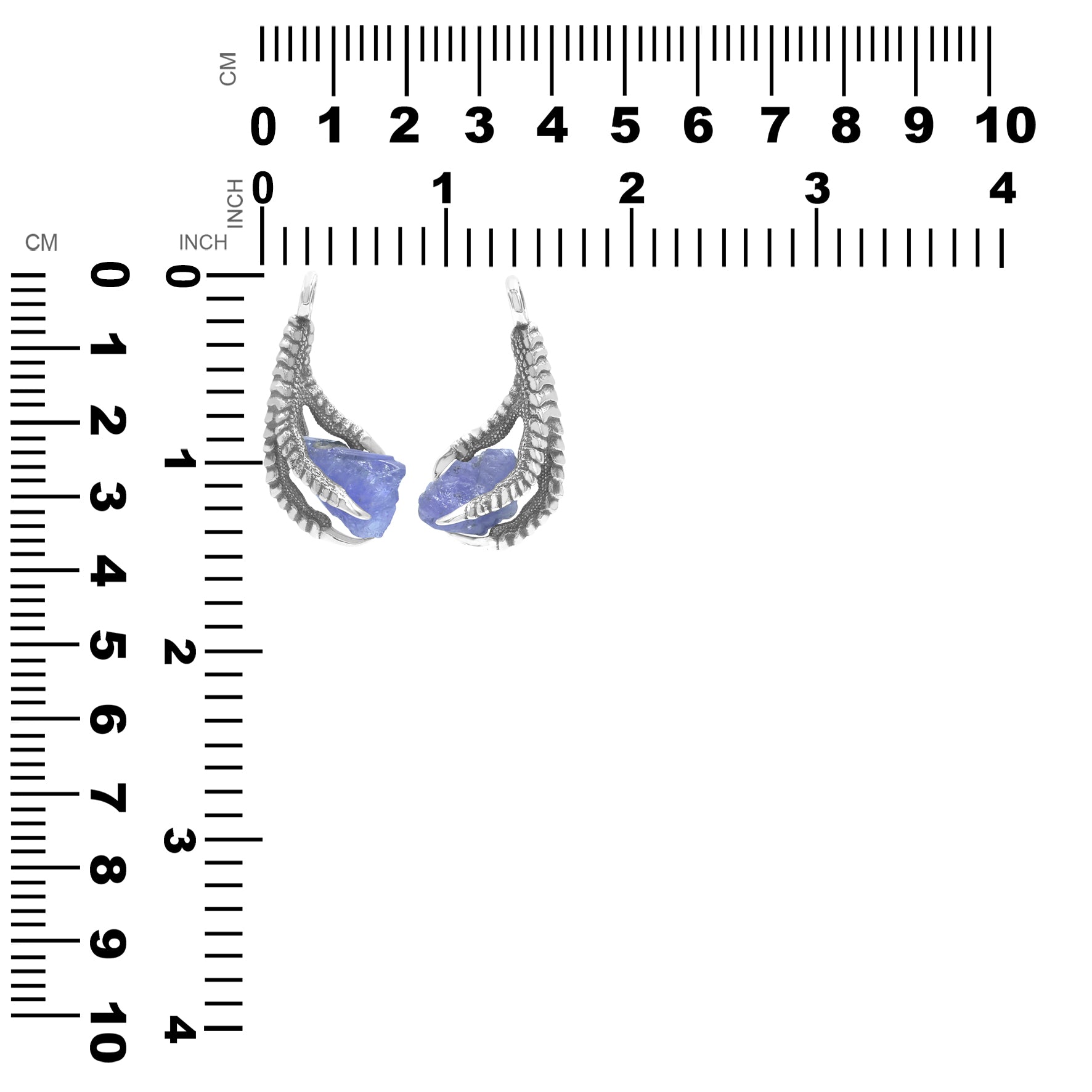 Starborn Tanzanite Eagle Claw Pendant in Sterling Silver