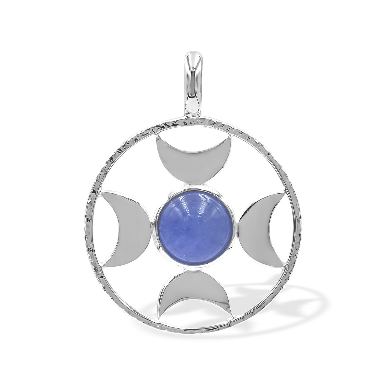 Colgante con esfera de luna creciente direccional de Starborn (pequeño) en plata de ley