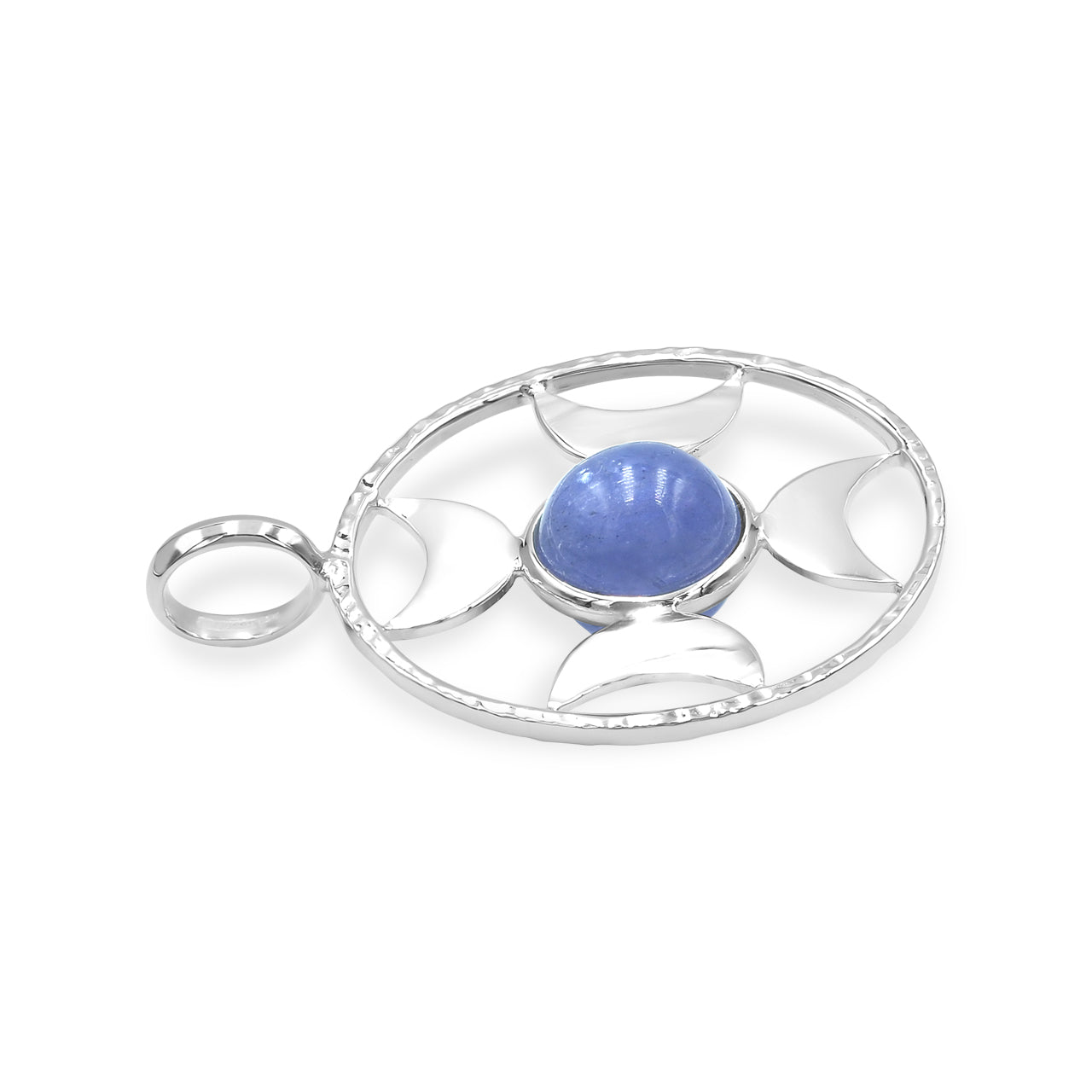 Colgante con esfera de luna creciente direccional de Starborn (pequeño) en plata de ley