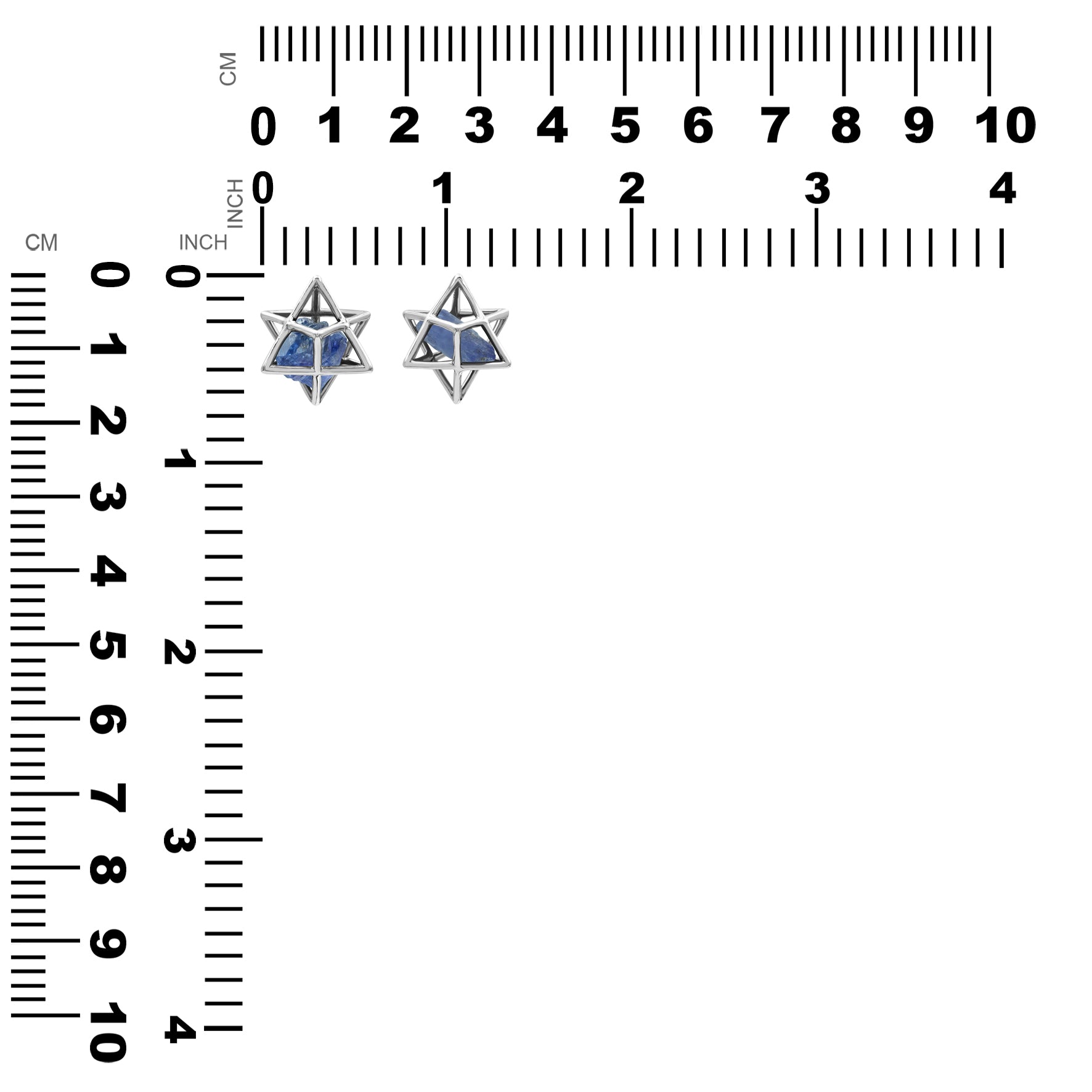 Starborn Natural Raw Tanzanite in Merkabah Sterling Silver Cage Pendant and Chain