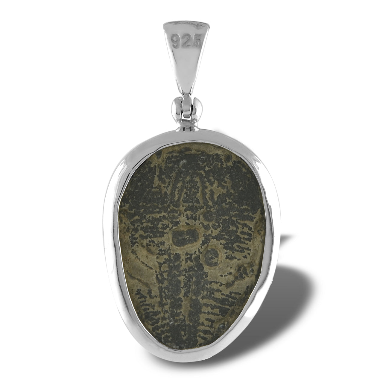 Starborn Fossilized Trilobite Bezel Set Pendant in Sterling Silver
