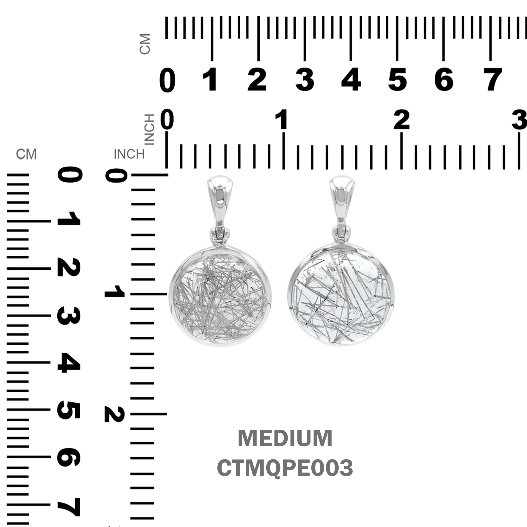 Starborn Silvery Tourmalinated Quartz Pendant in Sterling Silver