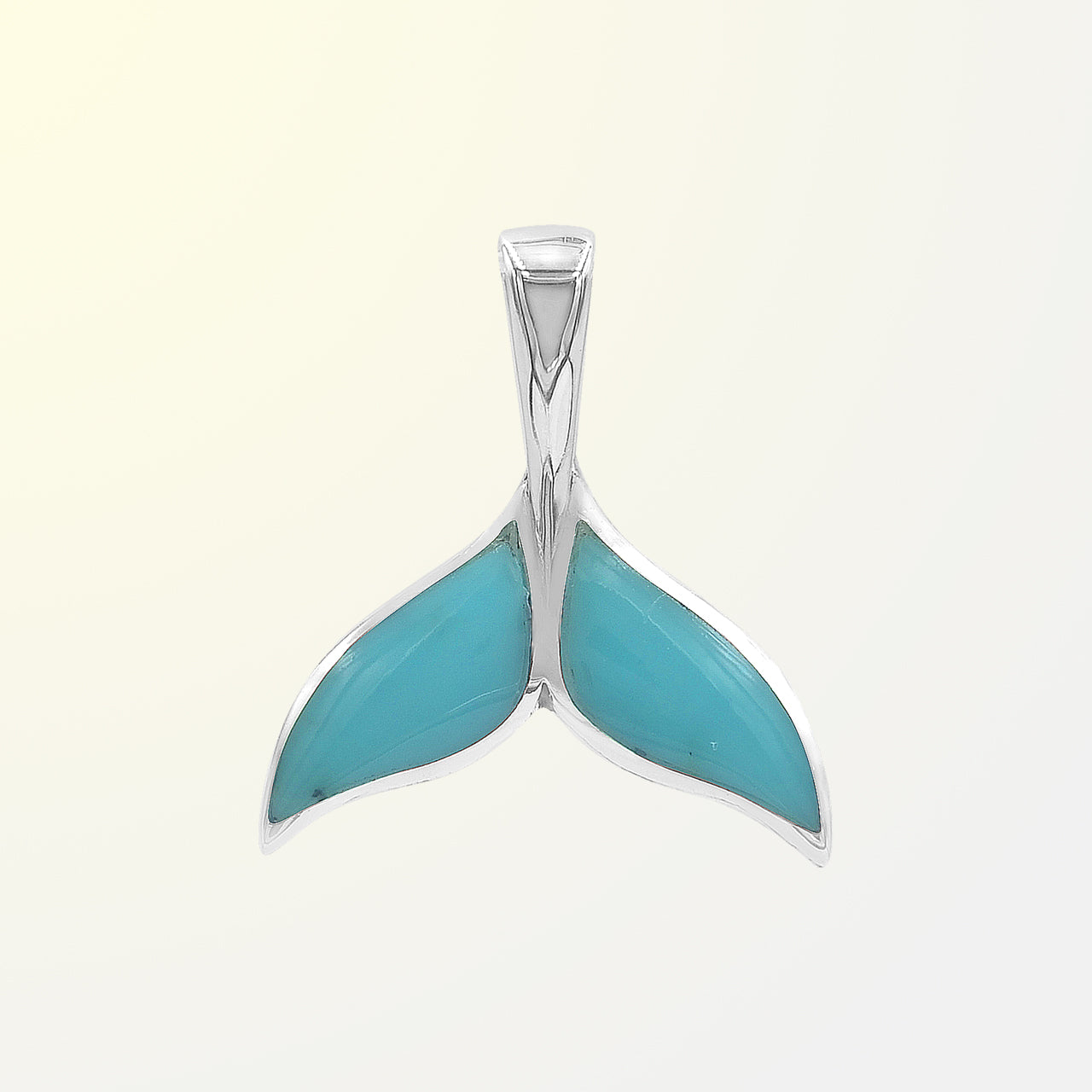 Starborn Sleeping Beauty Turquoise Whale Tail Pendant in Sterling Silver