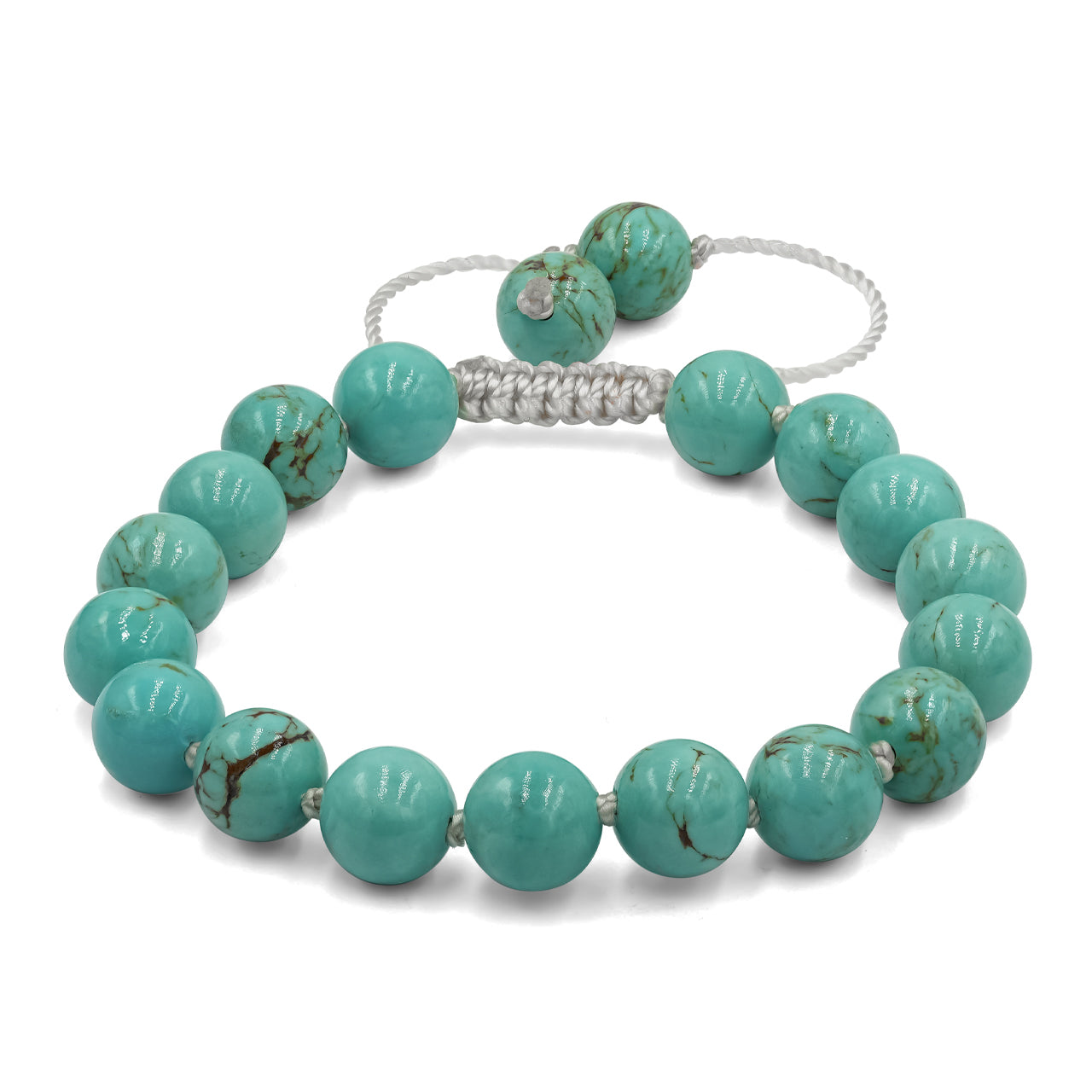 Turquoise Adjustable Bead Bracelet - 8 mm