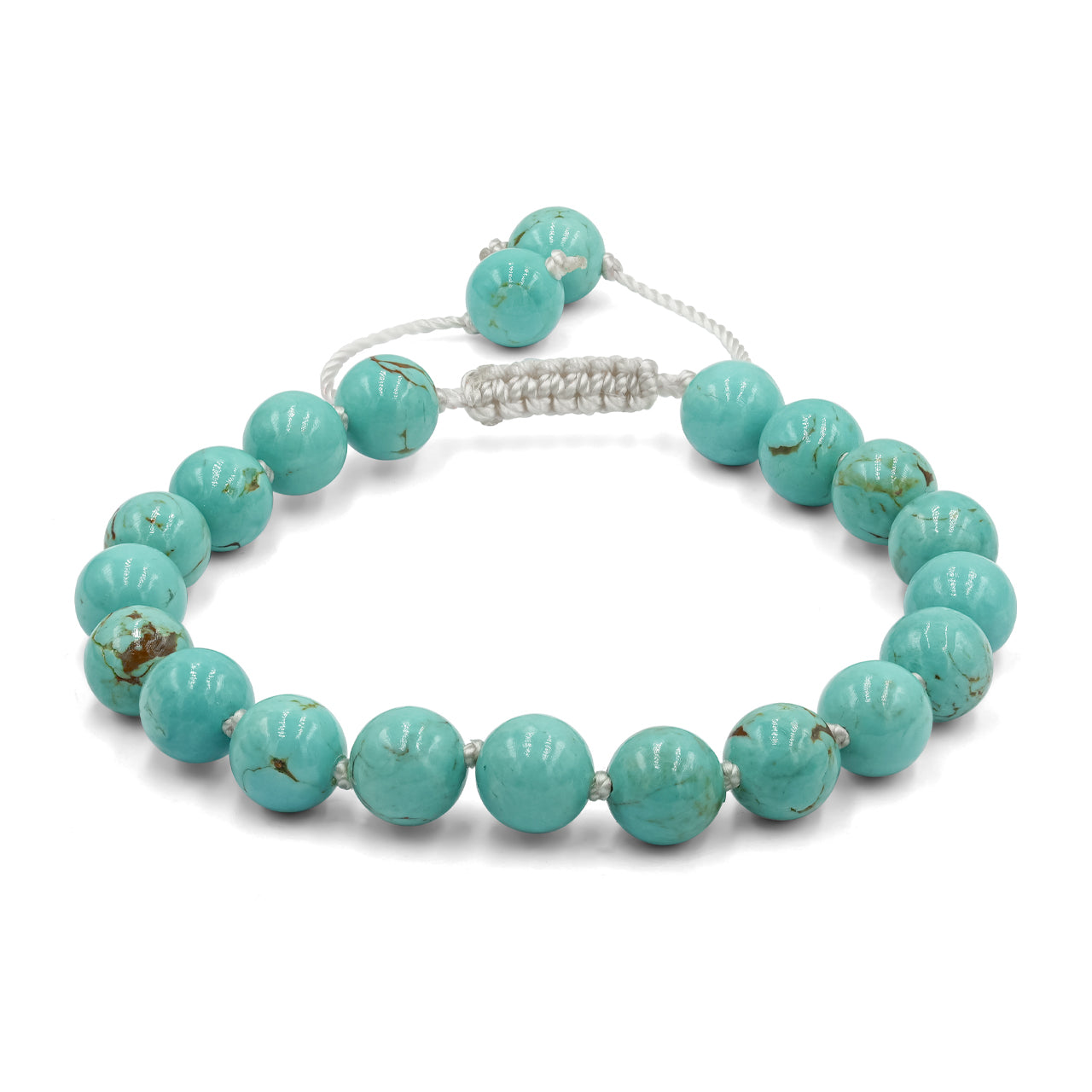 Turquoise Adjustable Bead Bracelet - 8 mm