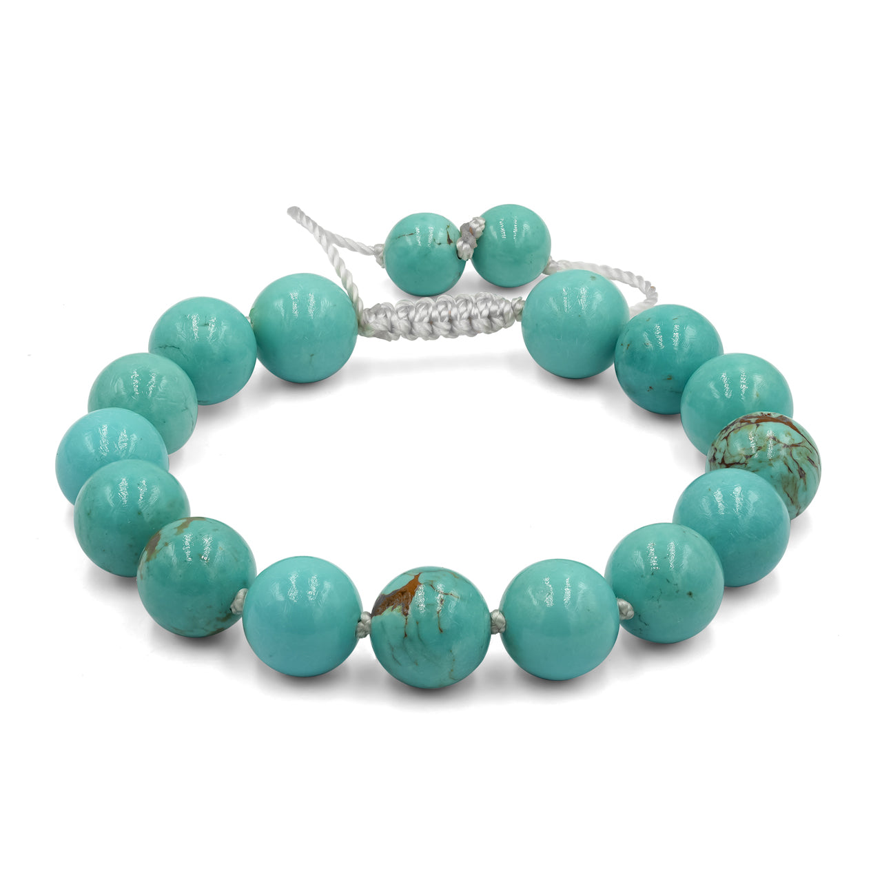 Turquoise Adjustable Bead Bracelet - 10 mm