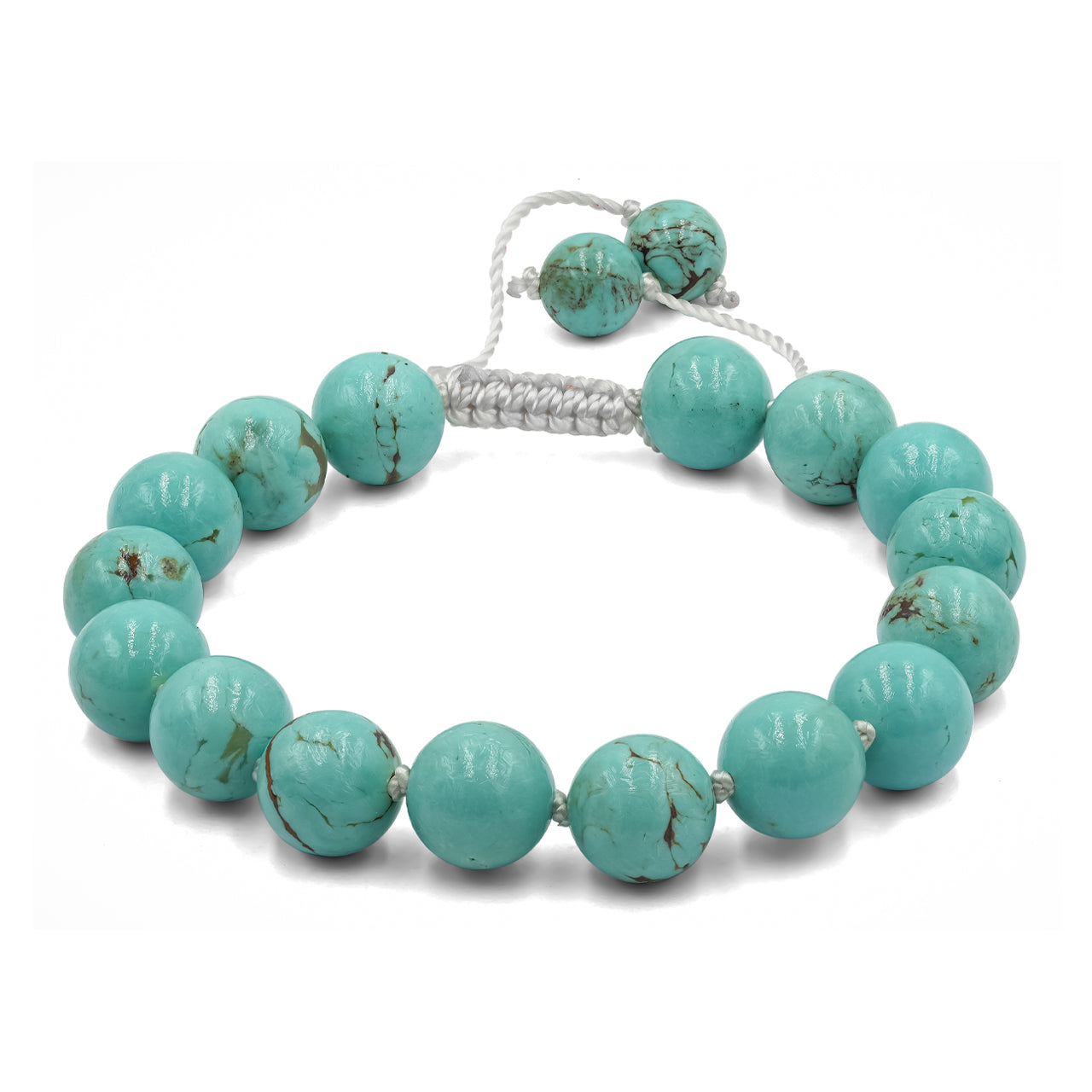 Turquoise Adjustable Bead Bracelet - 10 mm