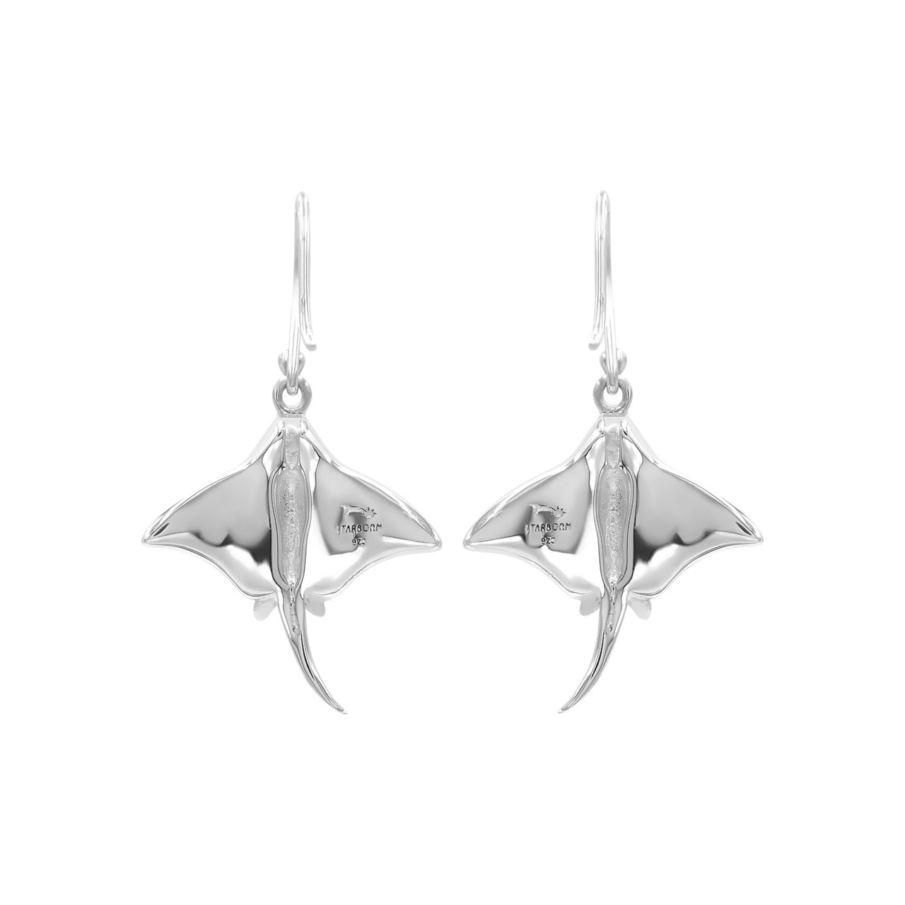 Pendientes de mantarraya con piedras preciosas de Starborn en plata de ley