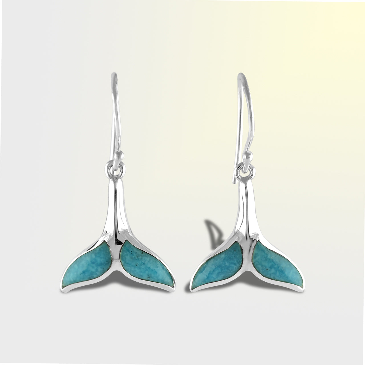 Starborn Turquoise Whale Tail Earrings in Sterling Silver