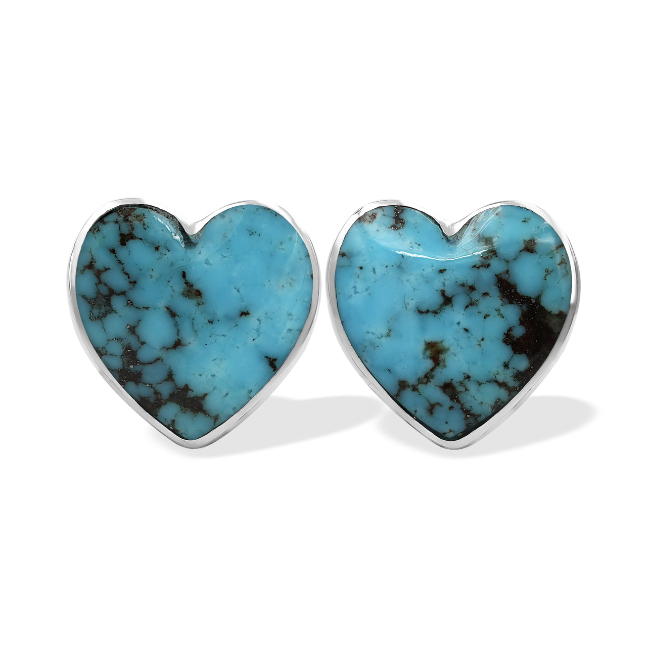 Pendientes de estilo poste de plata esterlina Starborn Heart Turquesa