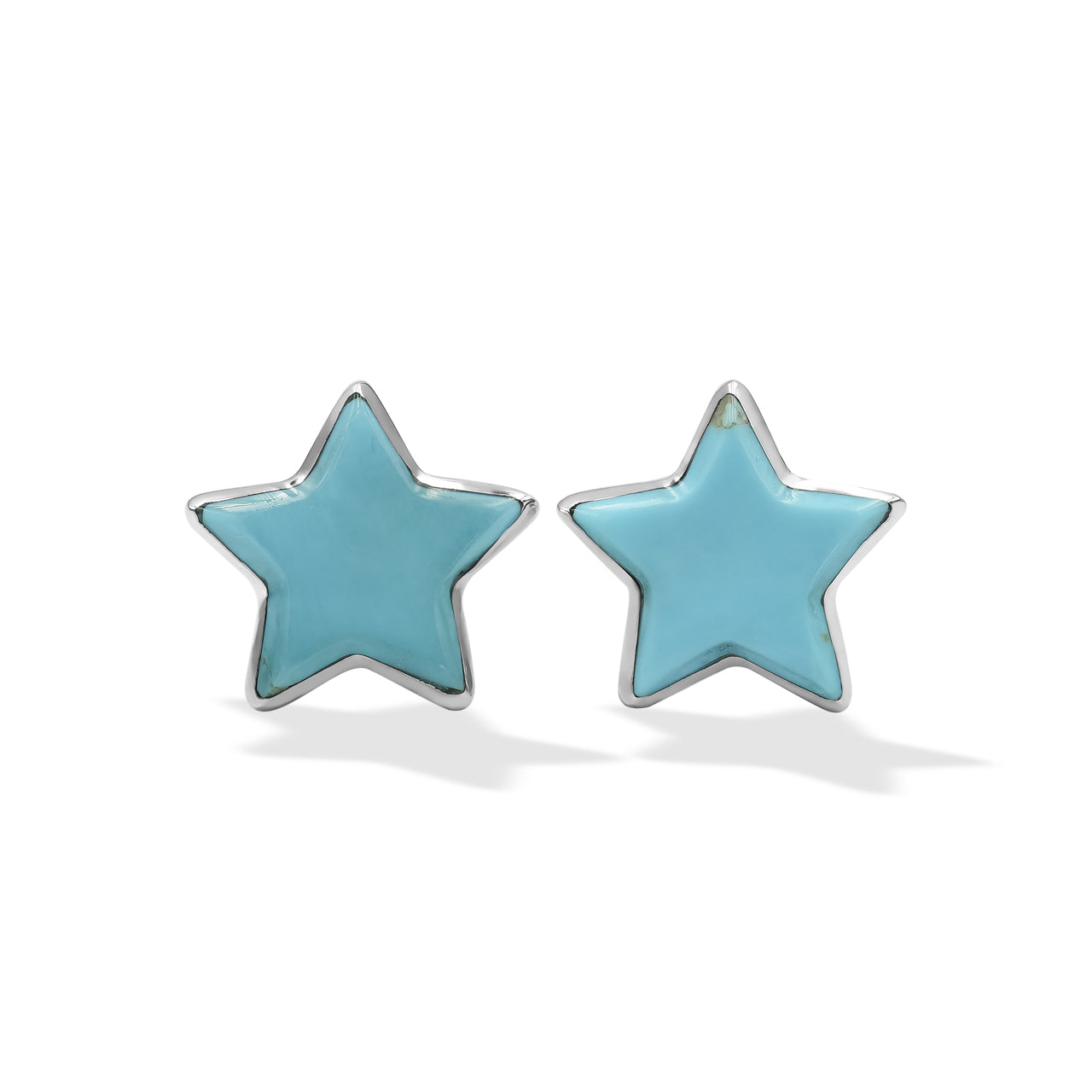 Starborn Turquoise Star Post Earrings in Sterling Silver