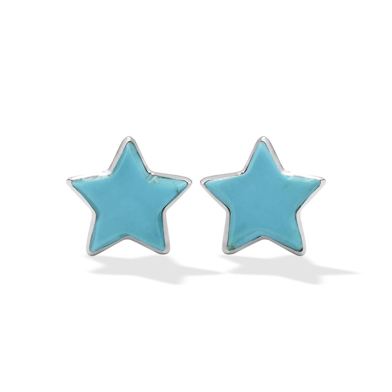 Starborn Turquoise Star Post Earrings in Sterling Silver