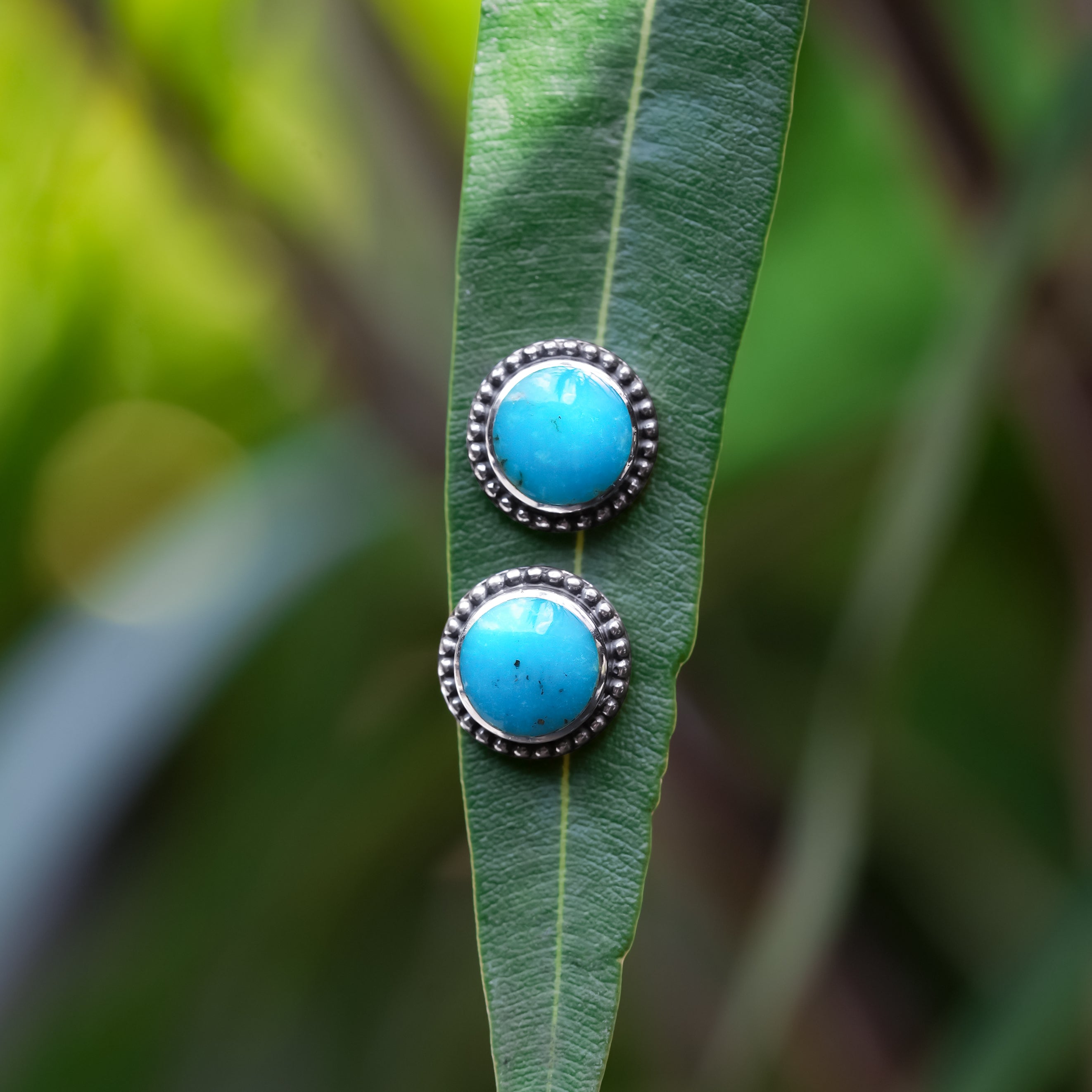 Starborn Balinese Silverwork with 8mm Gemstones and Sterling Silver Post Style Earrings