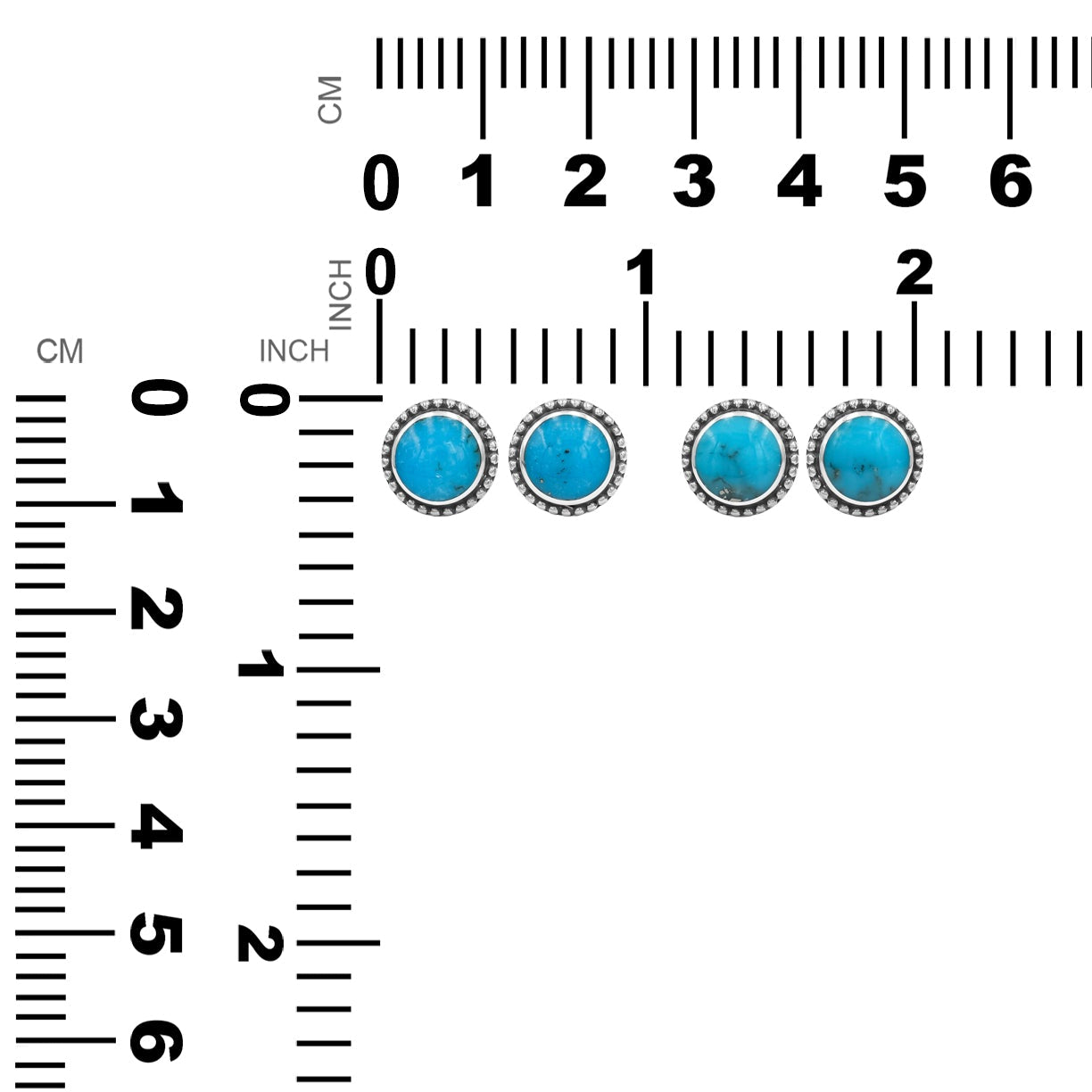 8mm Sleeping Beauty Turquoise Post Style Earring