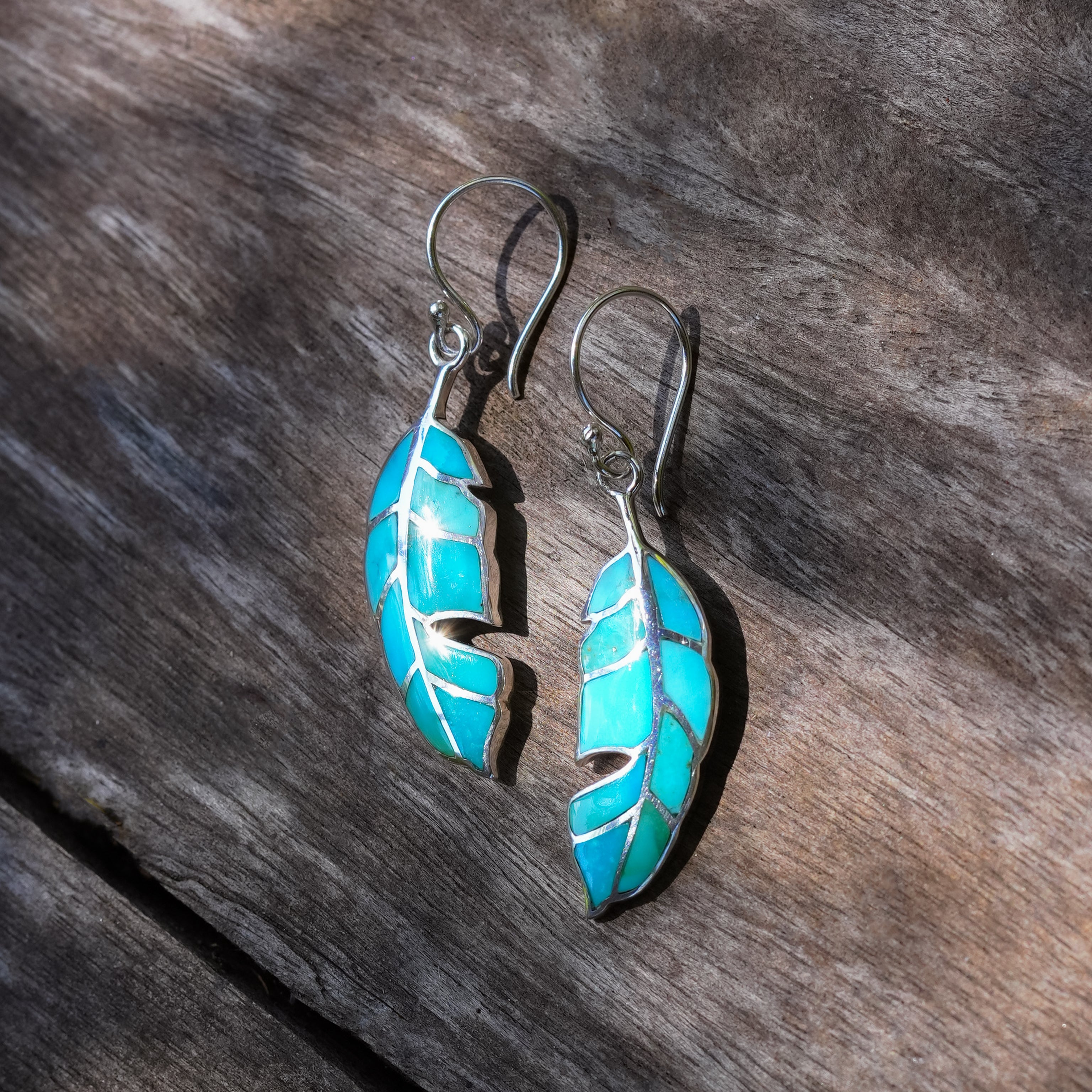 Starborn Feather Earring with Beautiful Gemstones in Sterling Silver