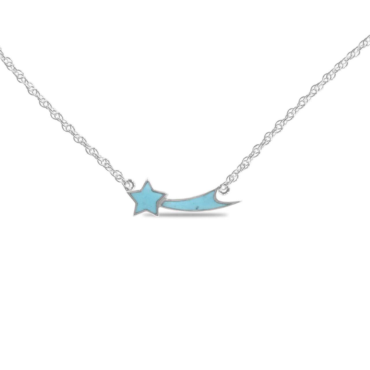 Starborn Shooting Star Necklace with Chain in Sterling Silver