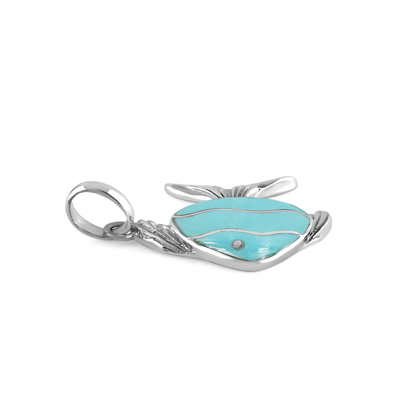 Colgante con forma de pez con incrustaciones de piedras preciosas encantadoras de Starborn en plata de ley