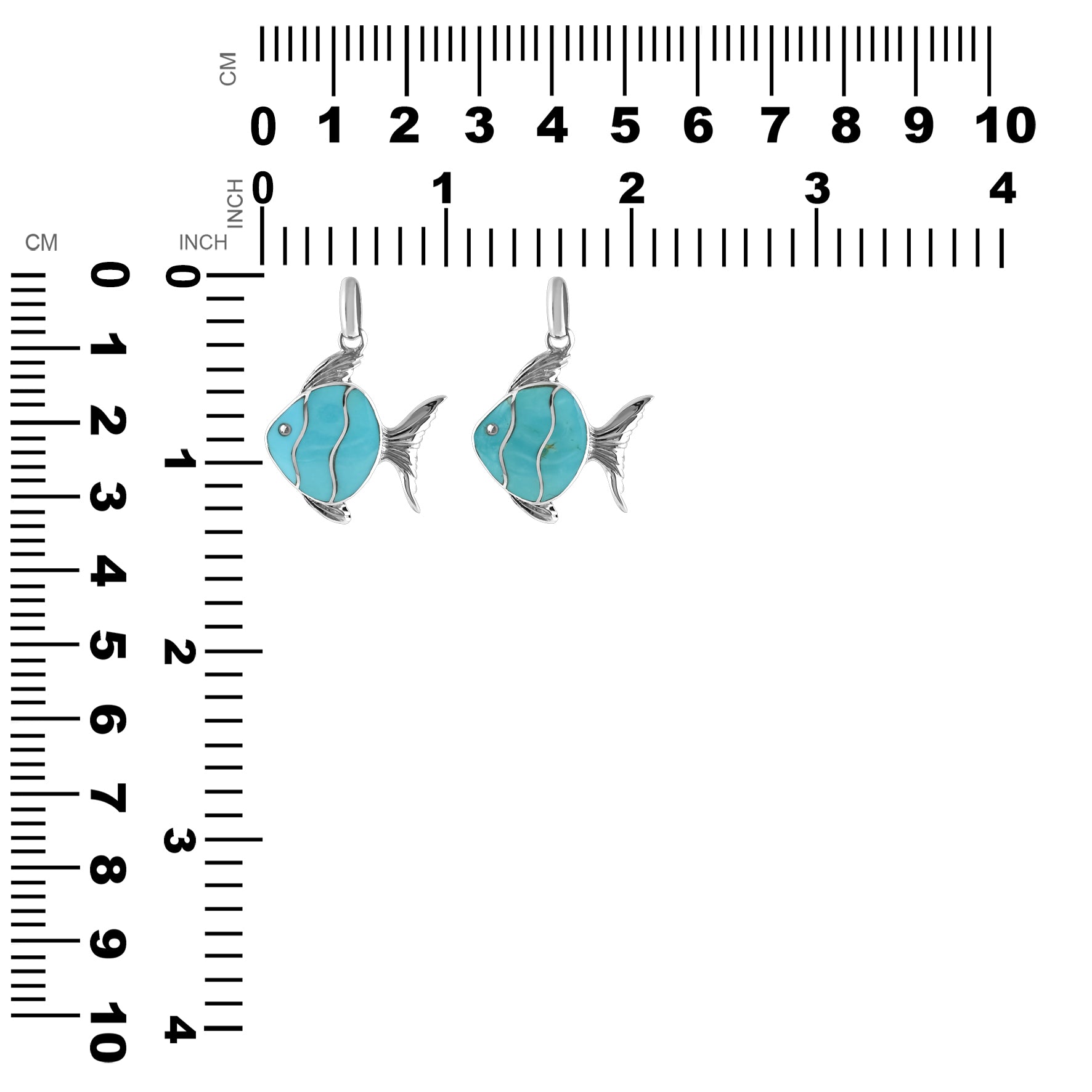 Colgante con forma de pez con incrustaciones de piedras preciosas encantadoras de Starborn en plata de ley