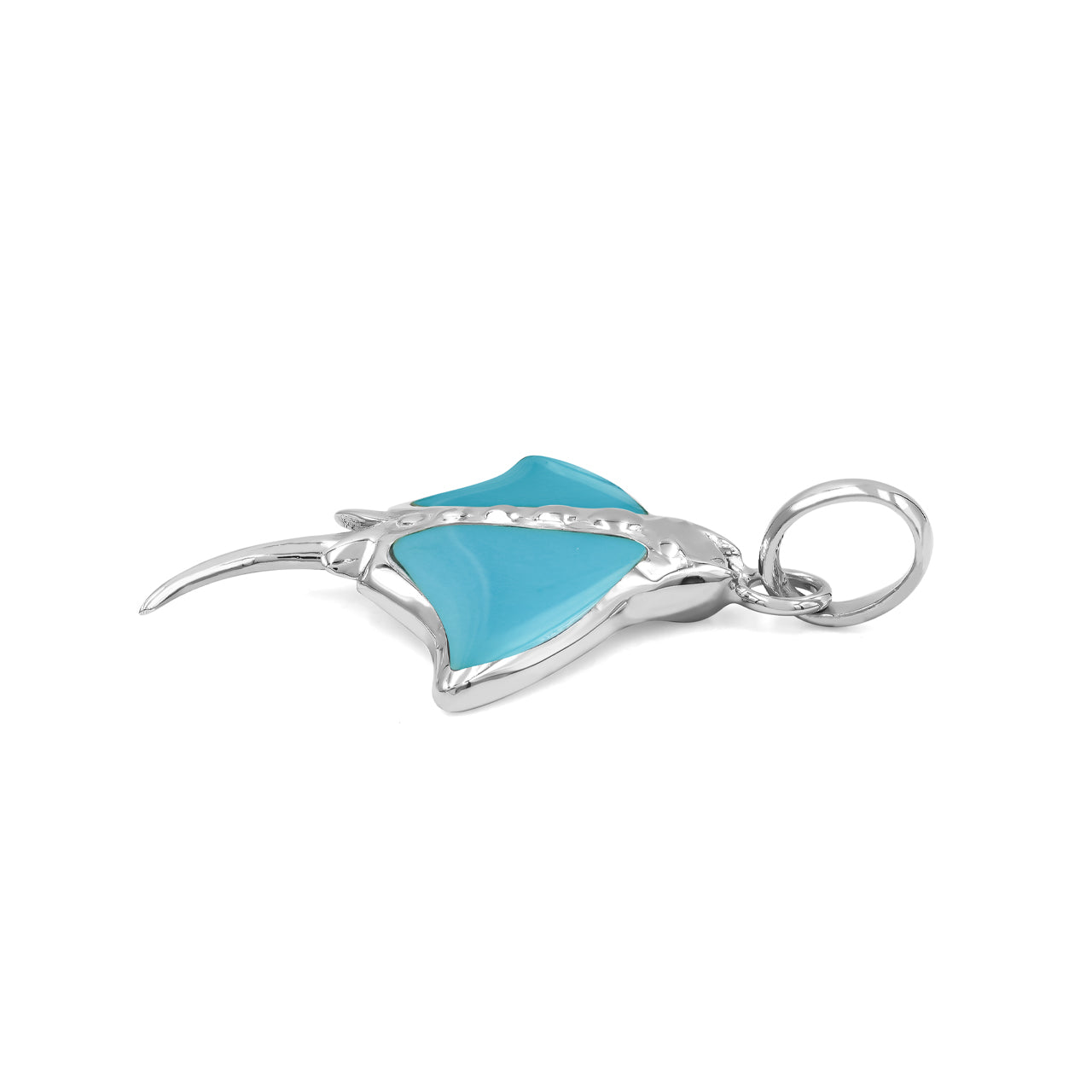 Starborn Manta Ray Turquoise Pendant in Sterling Silver