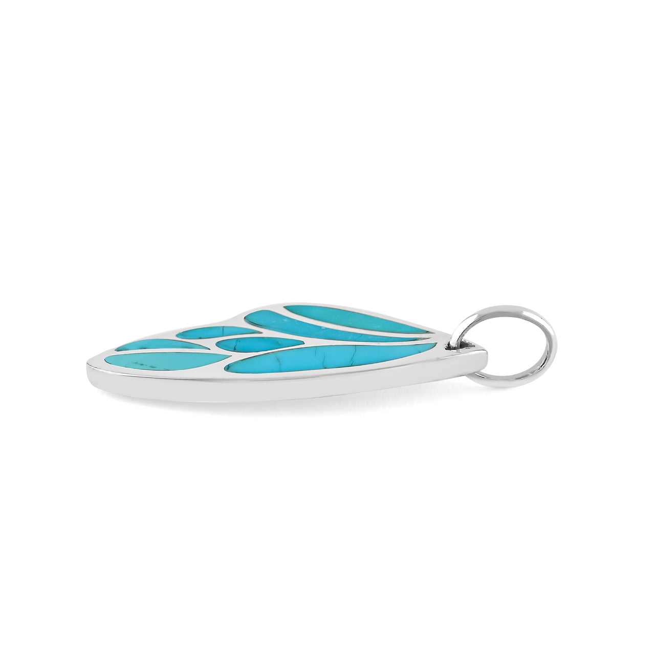 Starborn Sleeping Beauty Turquoise Inlay Butterfly Wing Pendant in Sterling Silver