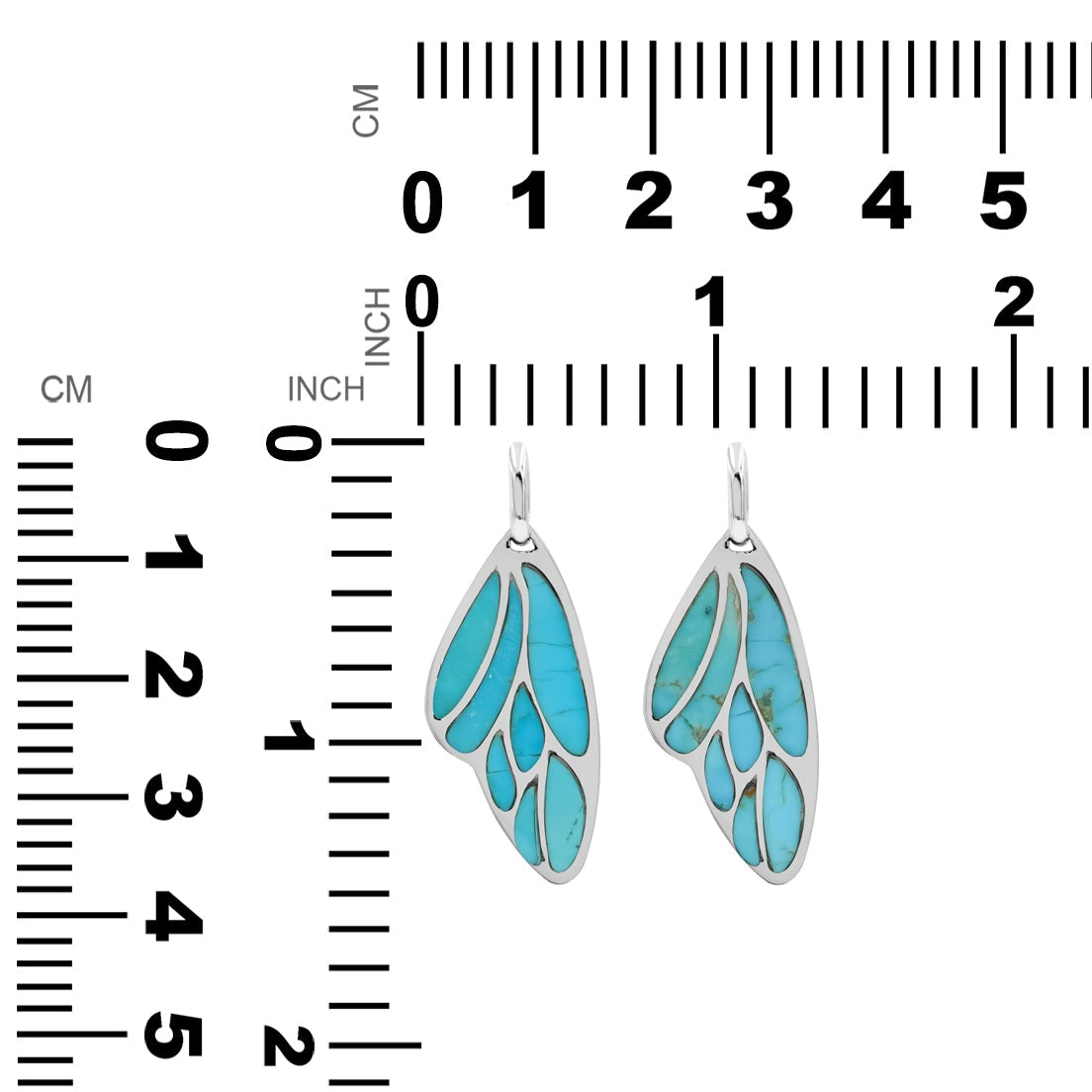 Starborn Sleeping Beauty Turquoise Inlay Butterfly Wing Pendant in Sterling Silver