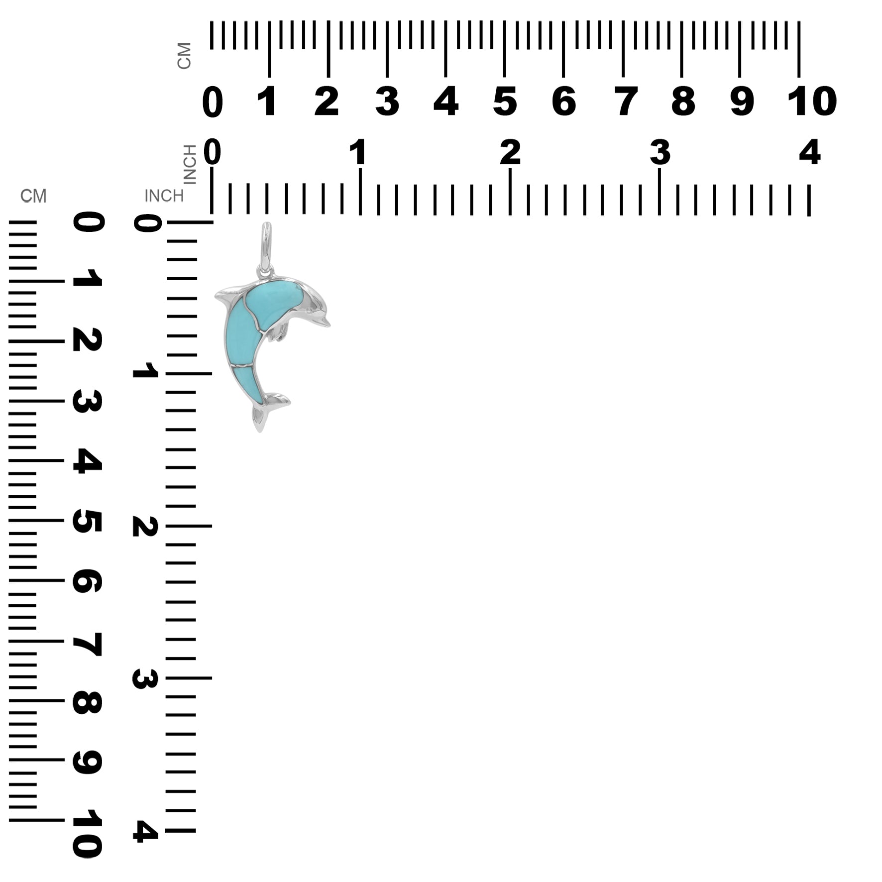 Starborn Gemstone Inlay Dolphin Pendant in Sterling Silver