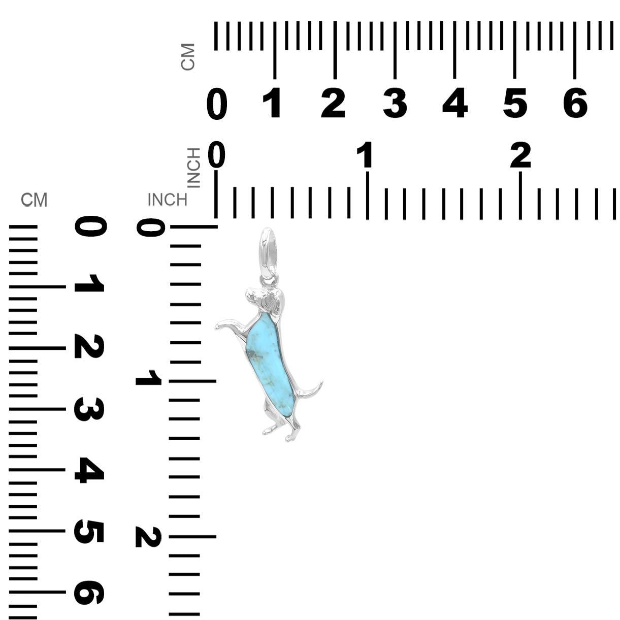 Starborn Dog Silhouette Turquoise Pendant in Sterling Silver