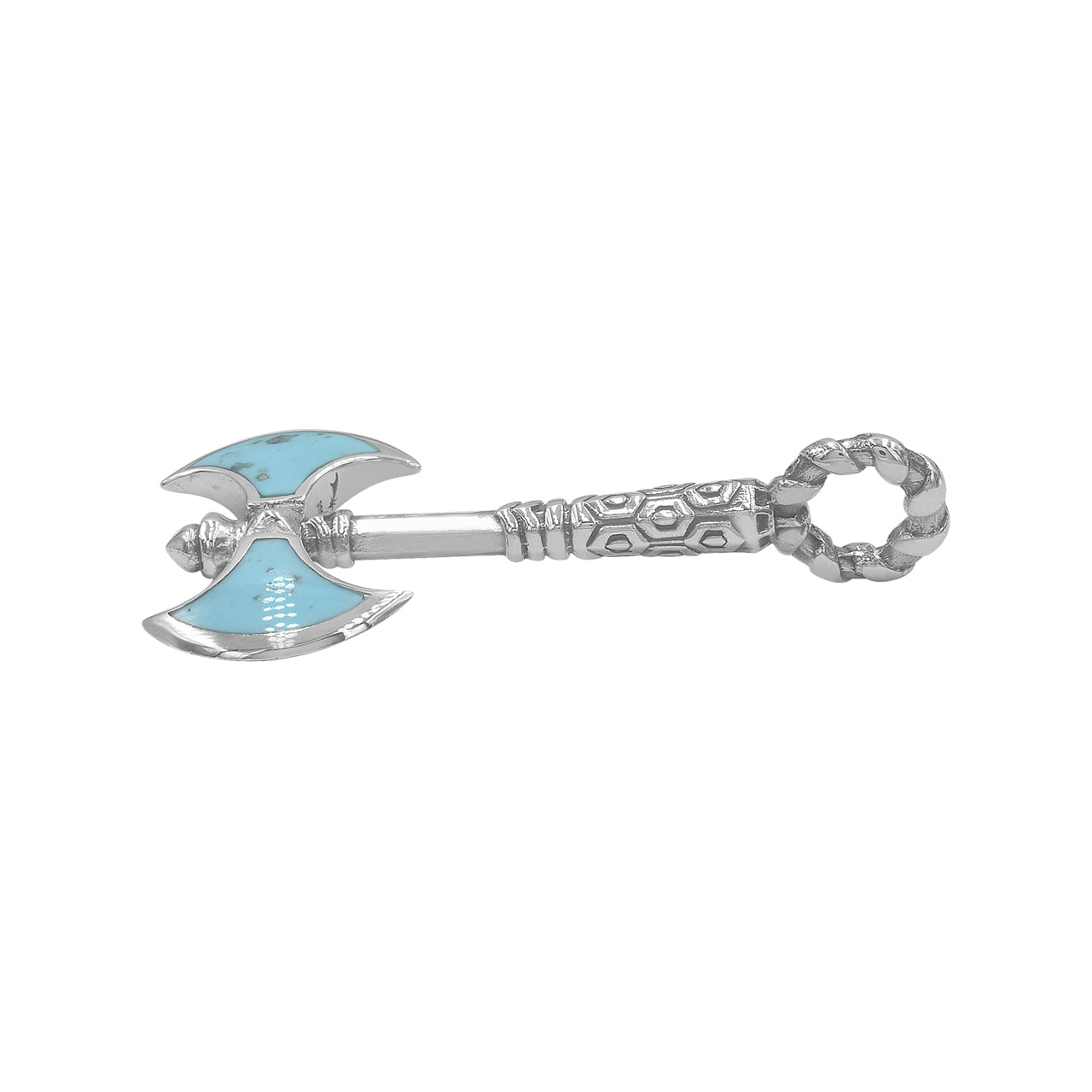 Starborn Sleeping BeautyColgante con hacha de batalla turquesa en plata de ley