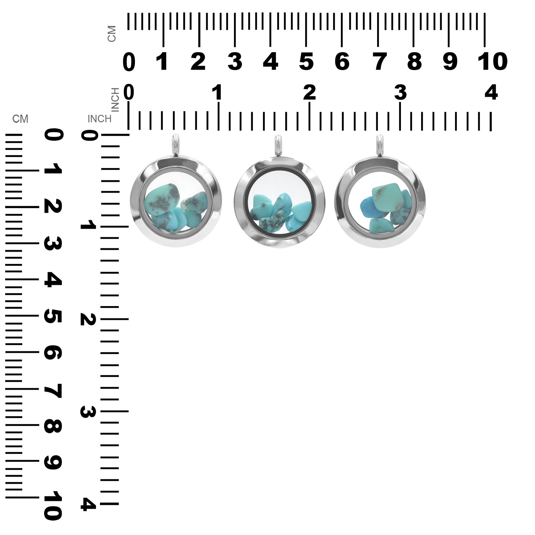 Starborn Gemstone Window Pendant Necklace in Stainless Steel